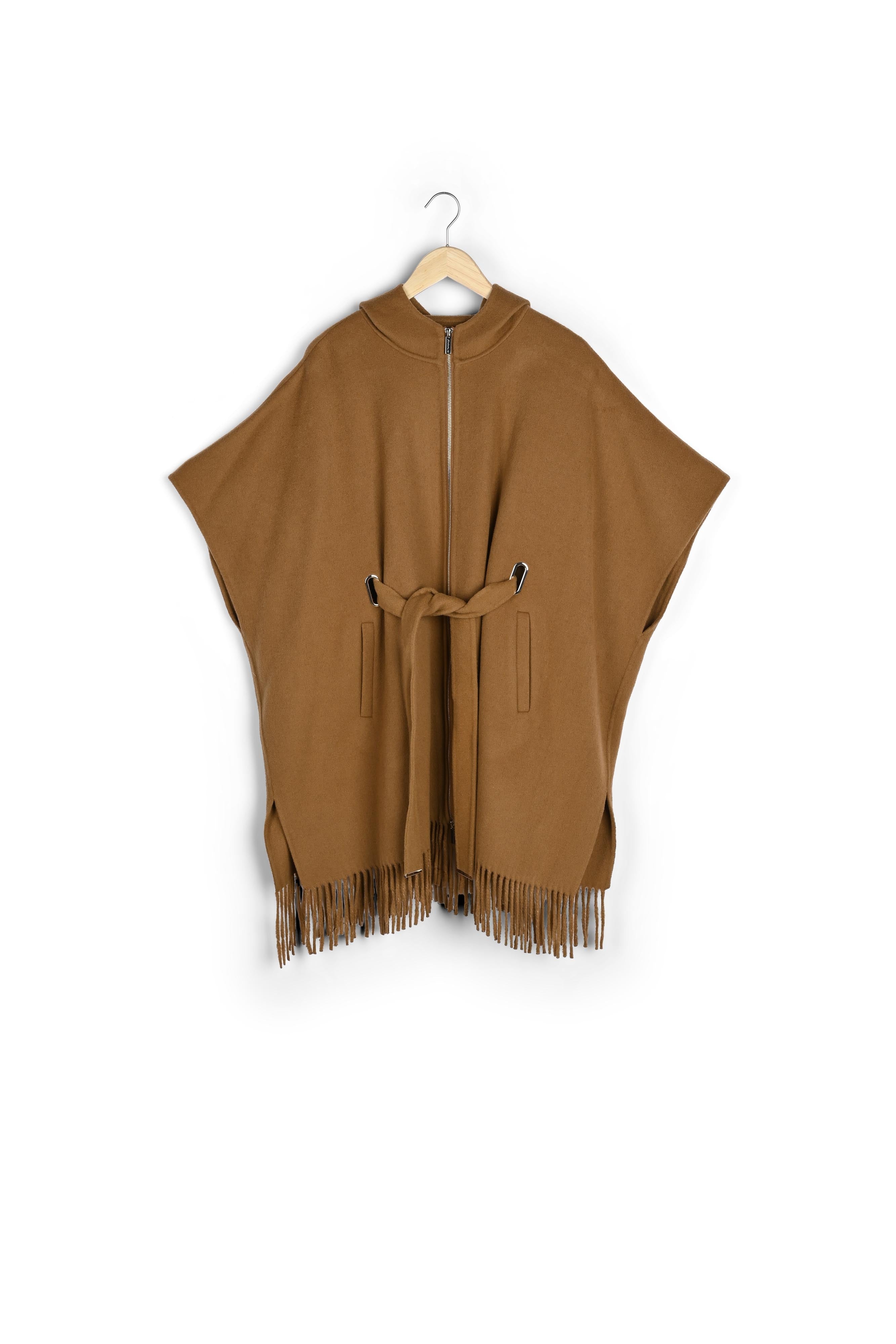 Cape en laine à frange Oyune Faume - seconde main