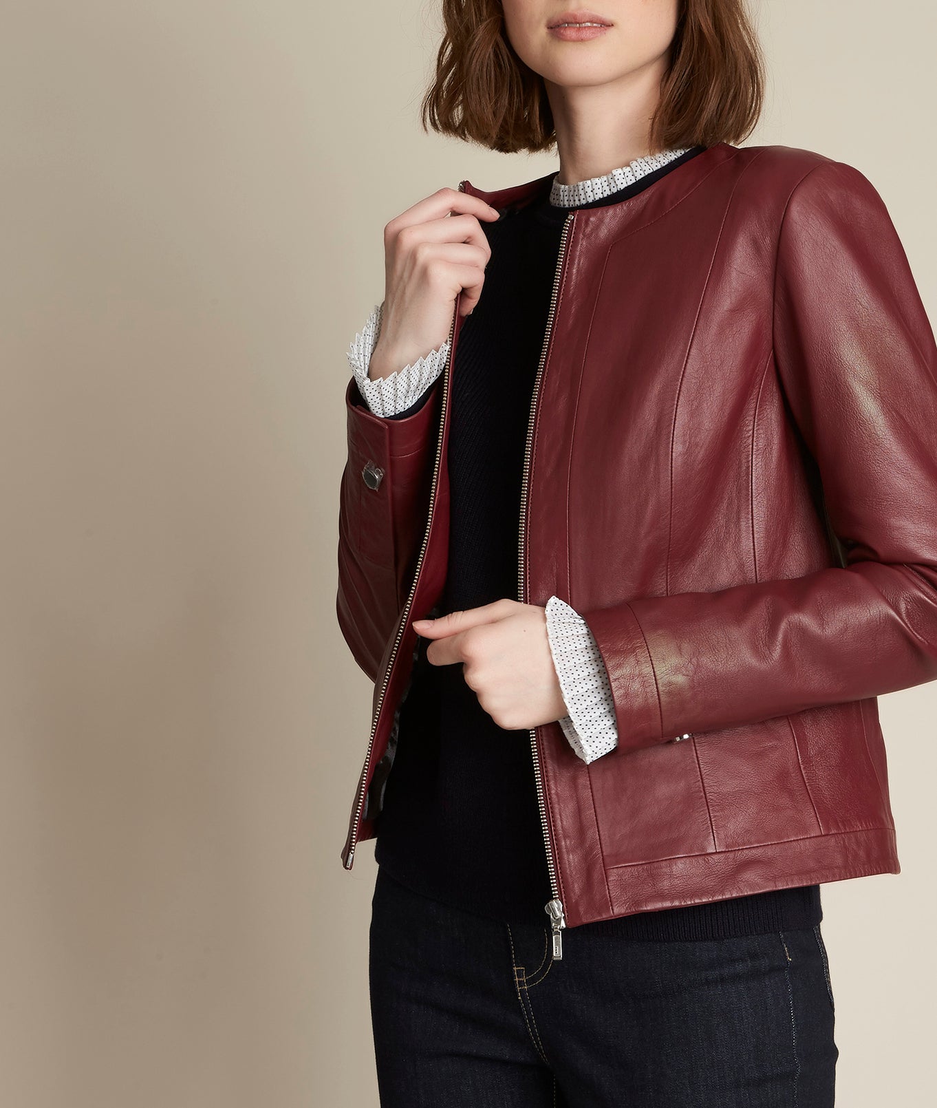 Veste en cuir porto Livia Faume - seconde main