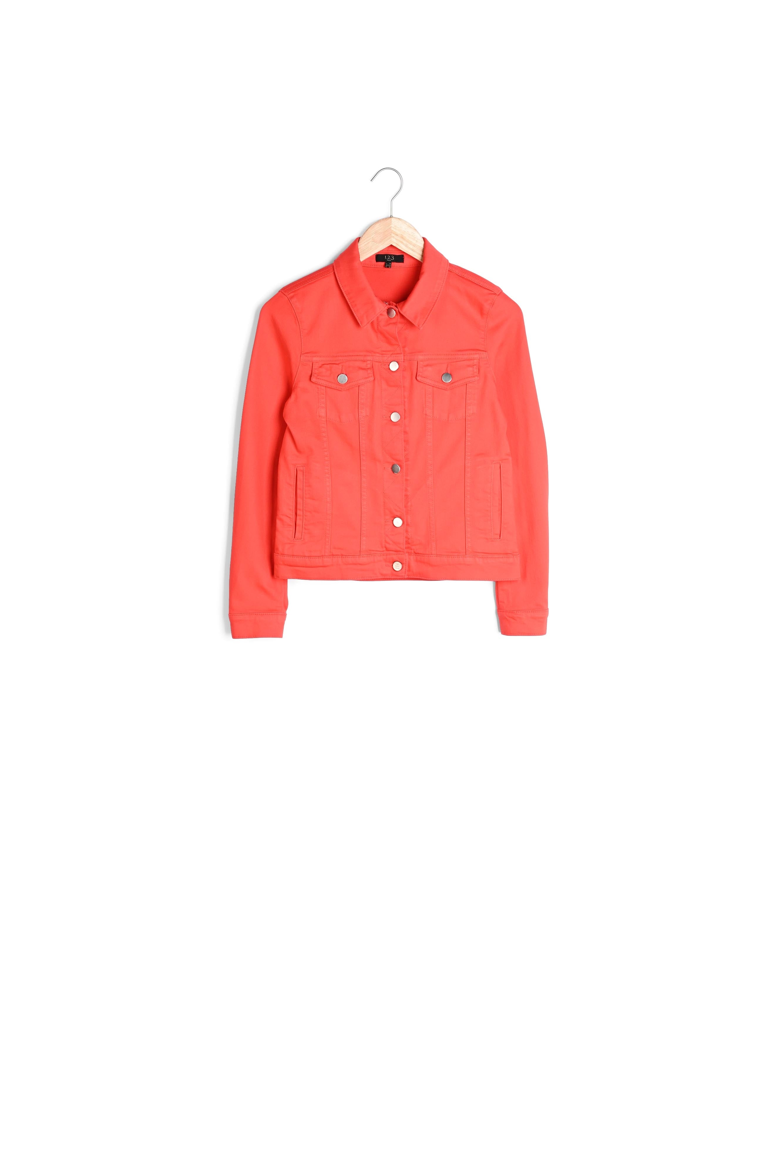 Veste rouge en jean Clem Faume - seconde main