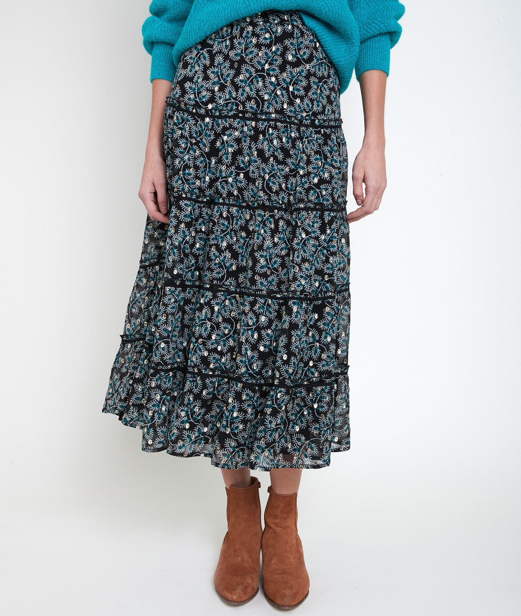 Jupe longue imprimée Edita Faume - seconde main