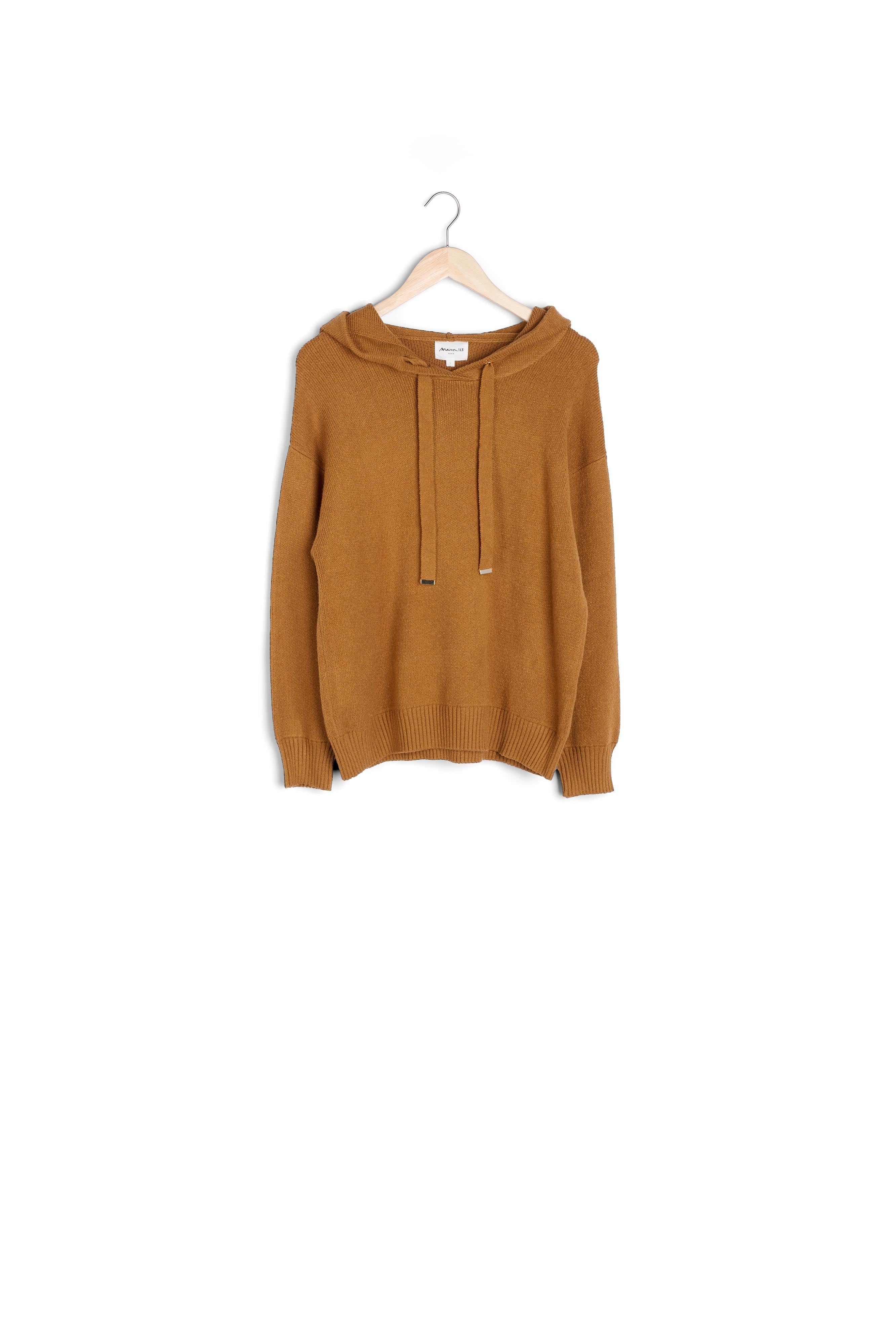 Pull oversize à capuche ocre Batista Faume - seconde main