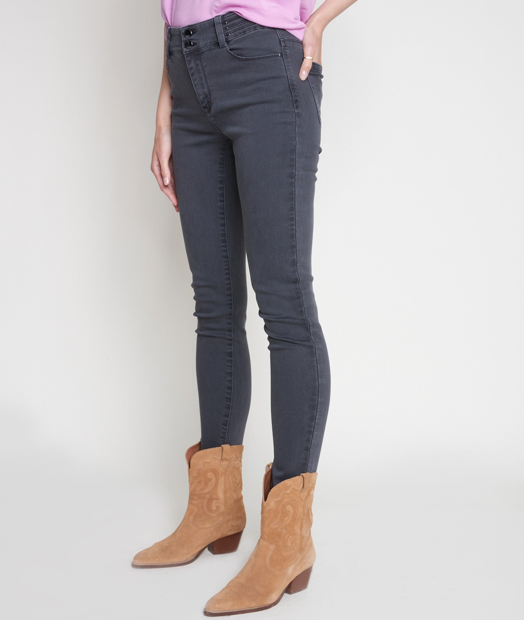 Jean slim en denim gris Nowlan Faume - seconde main