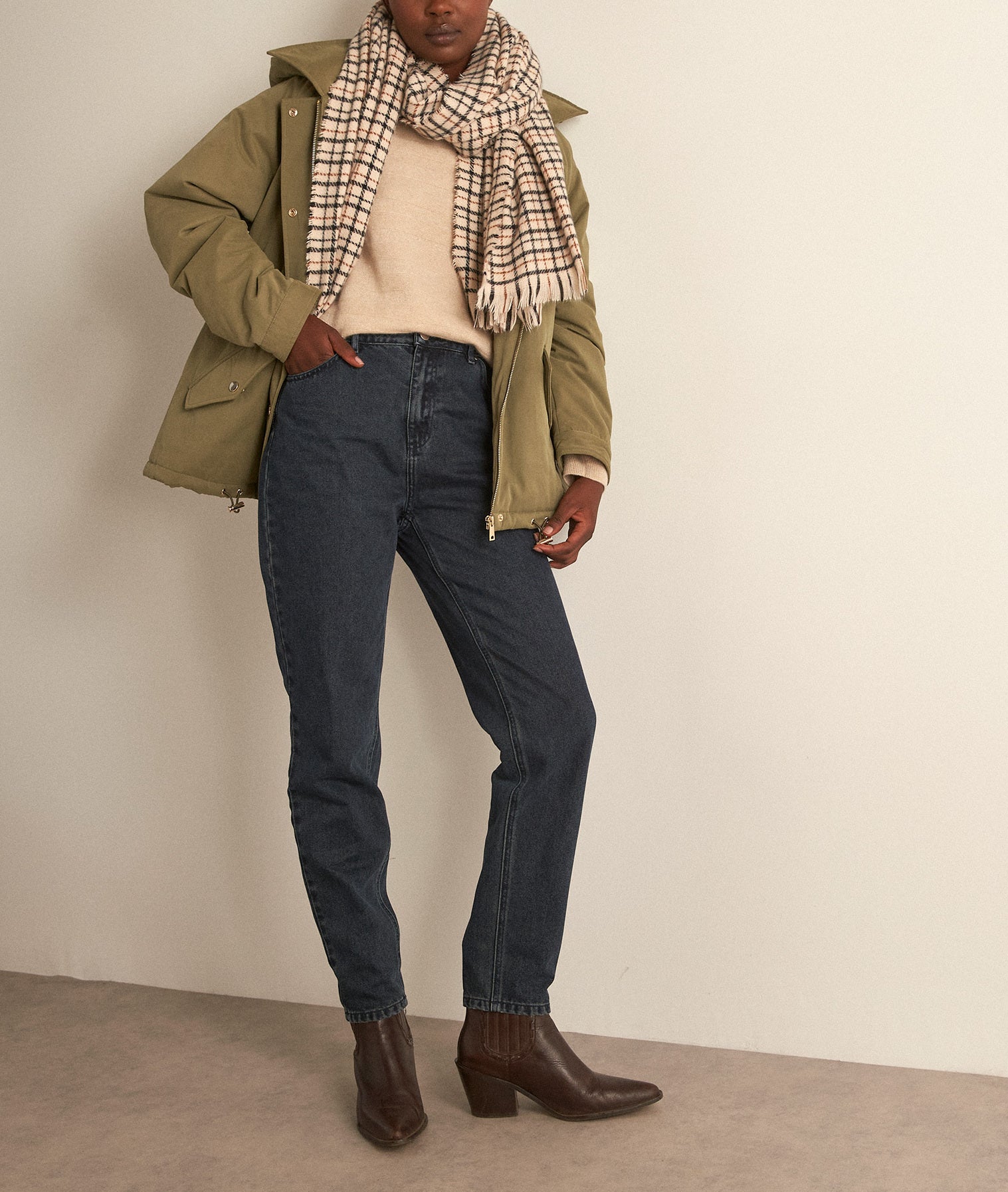 Parka courte verte Melie Faume - seconde main