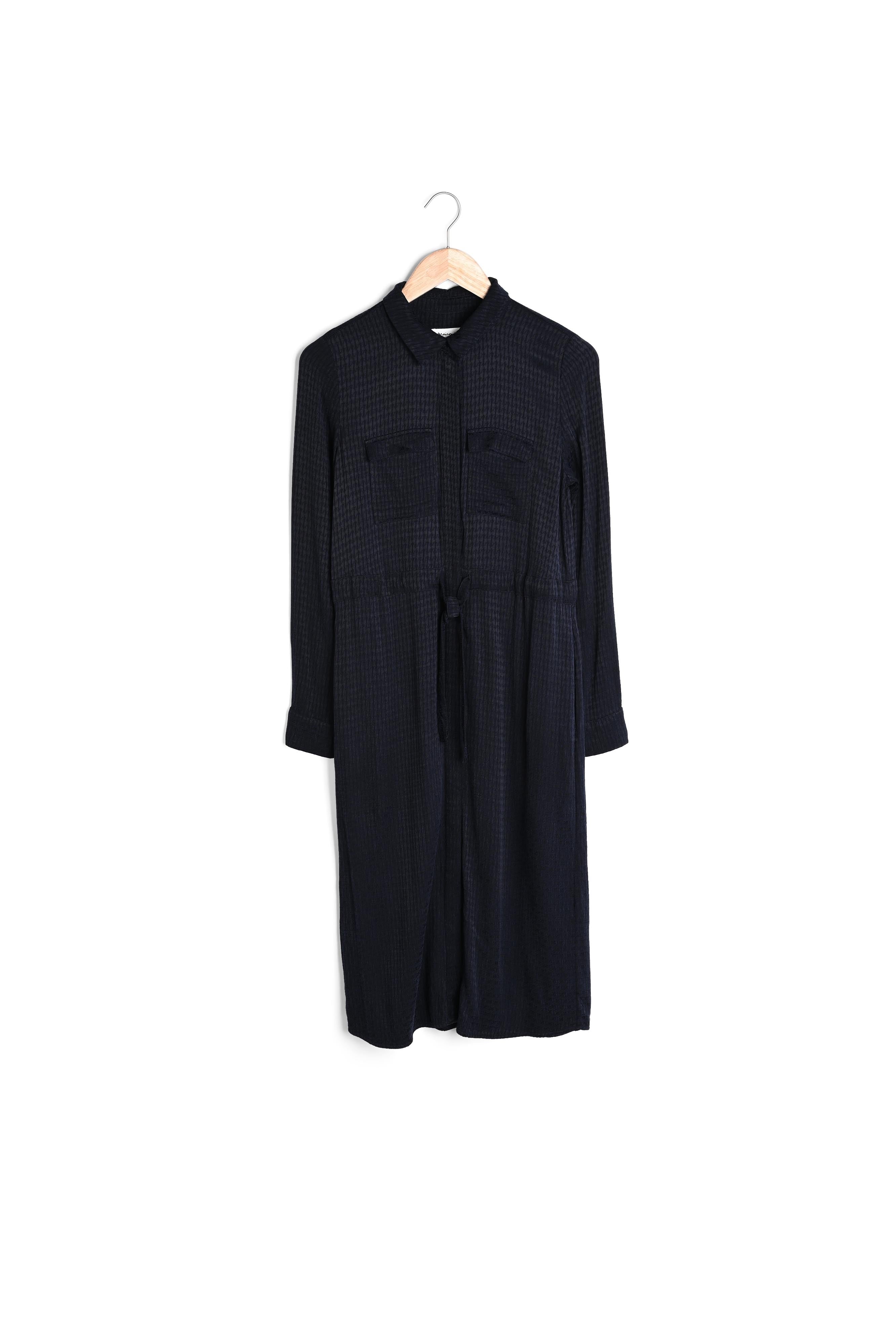 Robe mi-longue bleu marine Sylvie Faume - seconde main