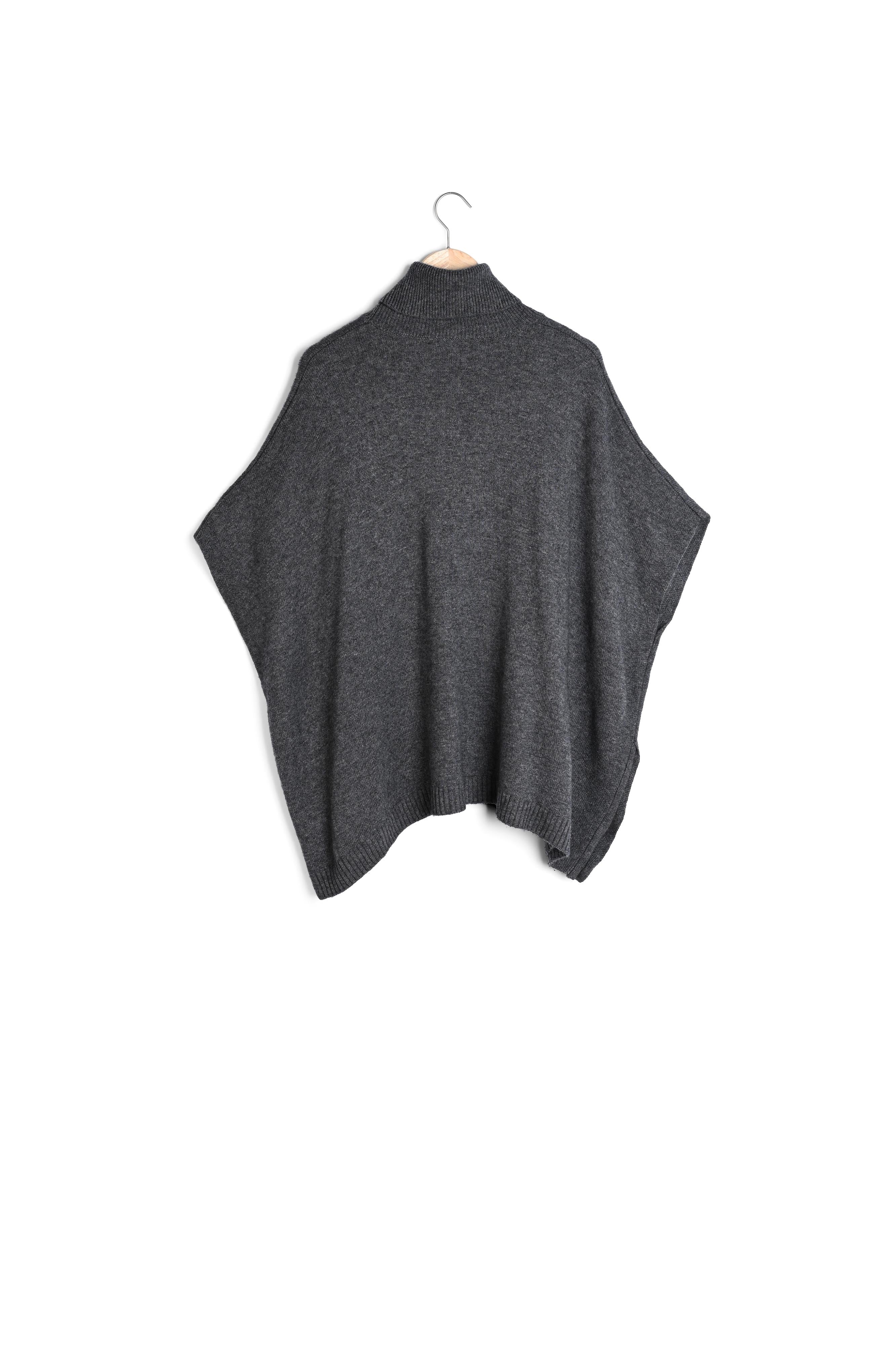 Pull col roulé gris en laine responsable et yack Benji Faume - seconde main