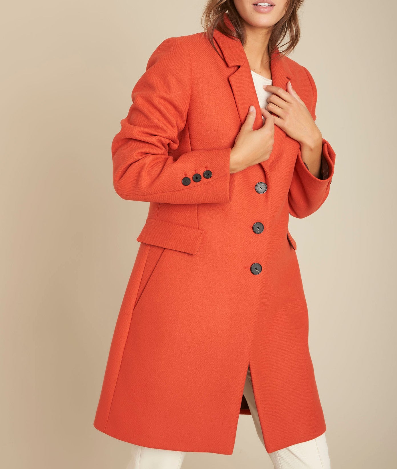 Manteau en laine tomette Plume Faume - seconde main