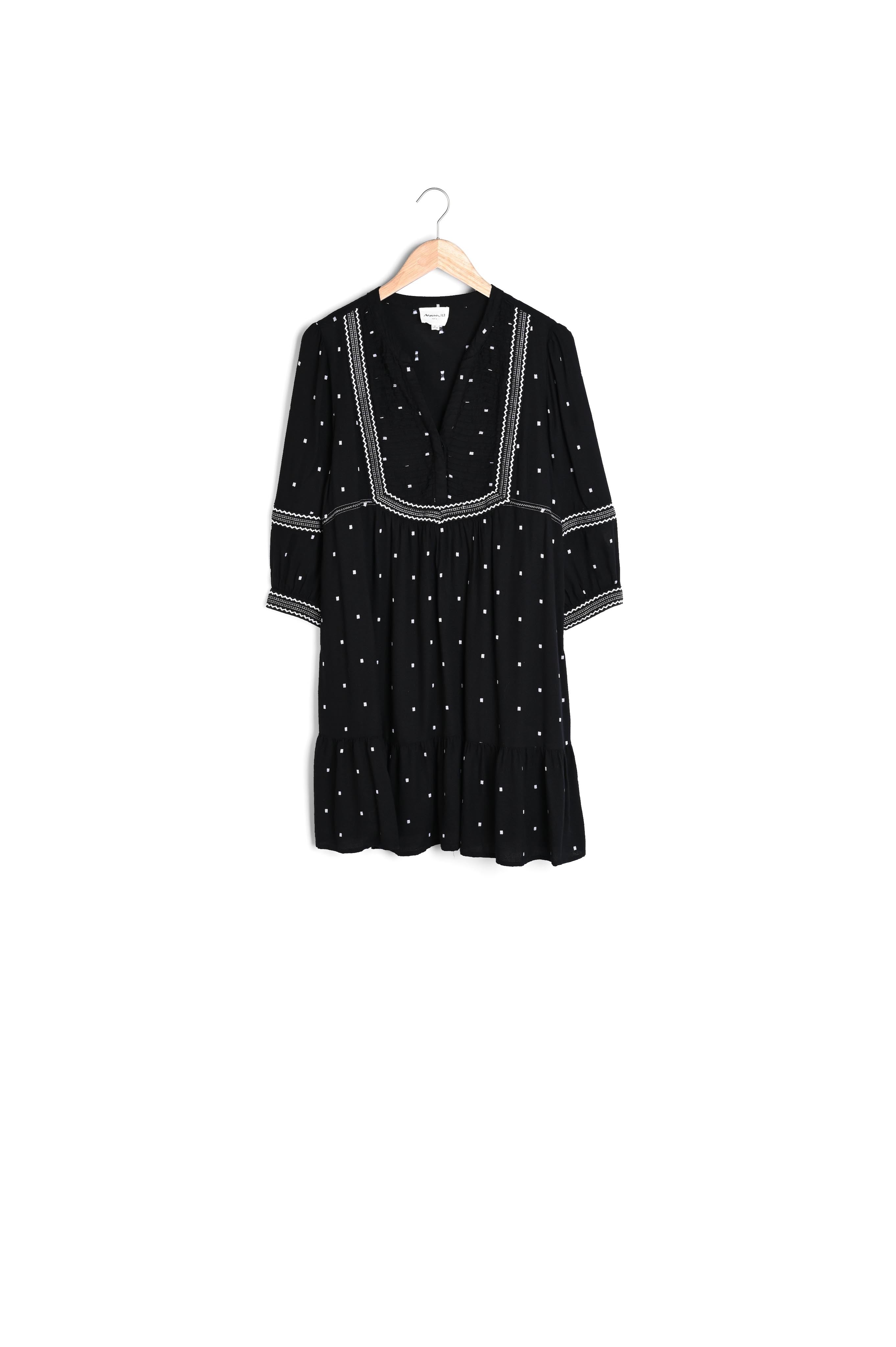 Robe noire brodée Larie Faume - seconde main