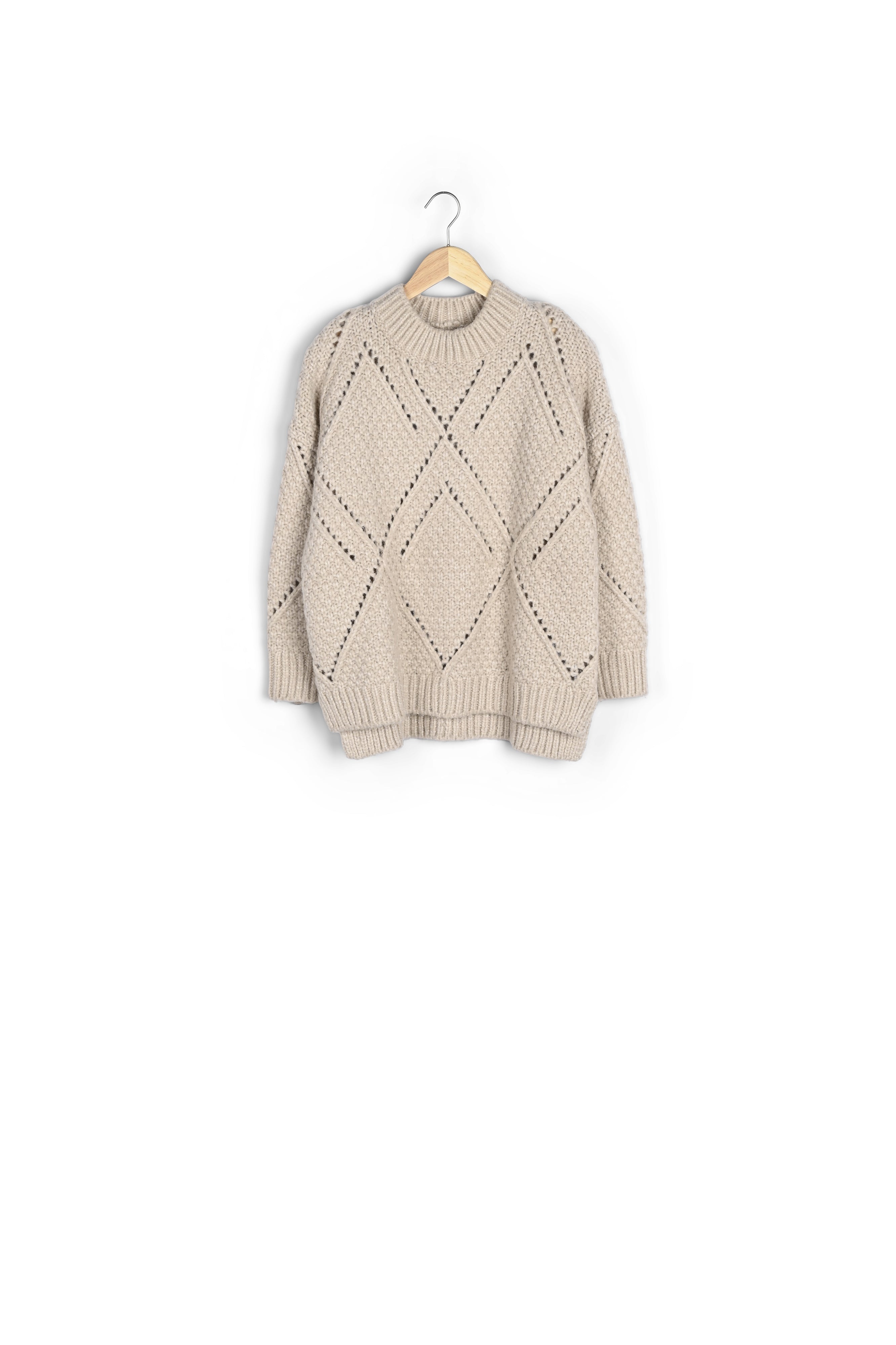 Pull oversize graphique crème Timael Faume - seconde main