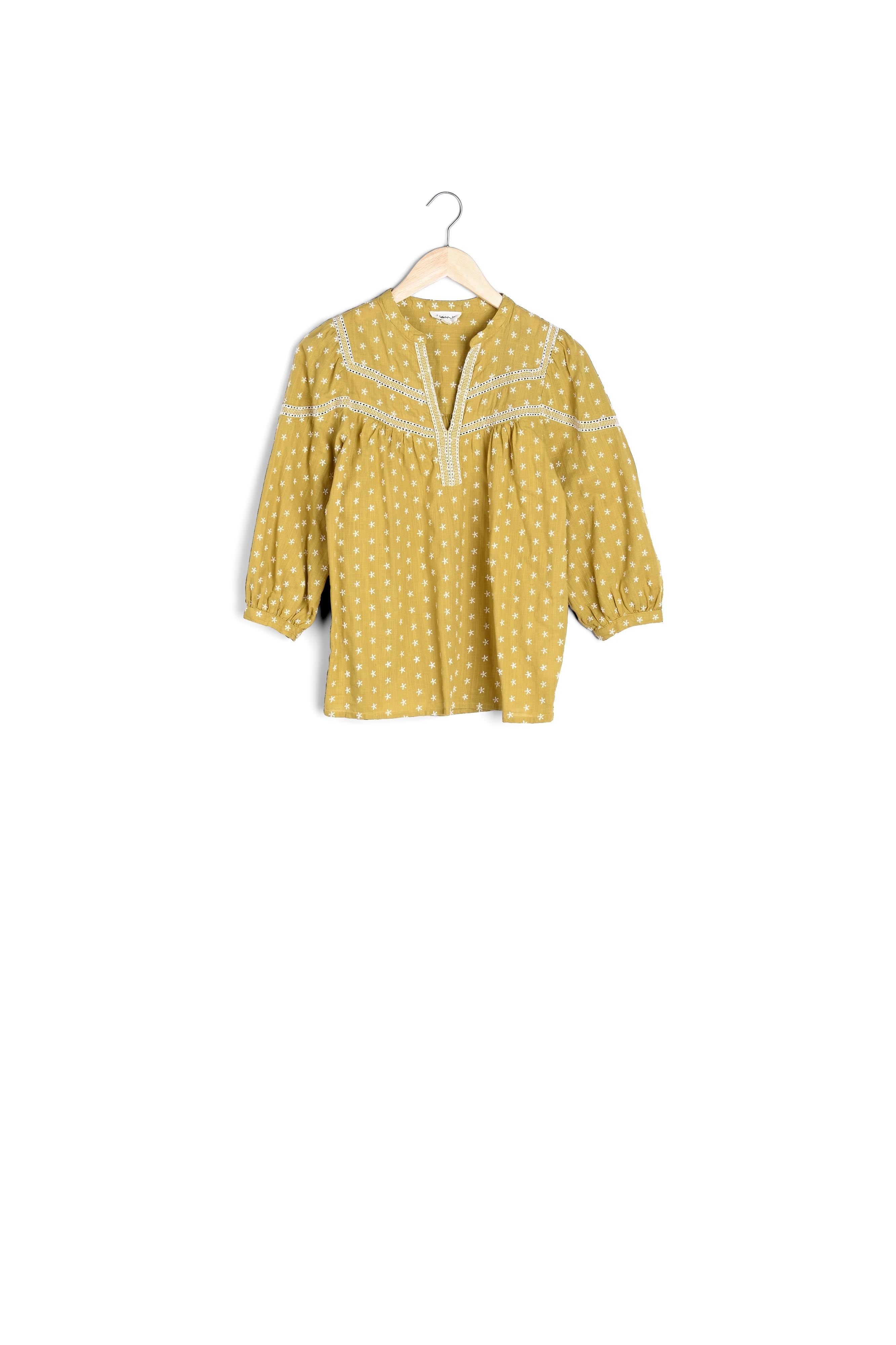Blouse en coton brodé jaune Cassandra Faume - seconde main