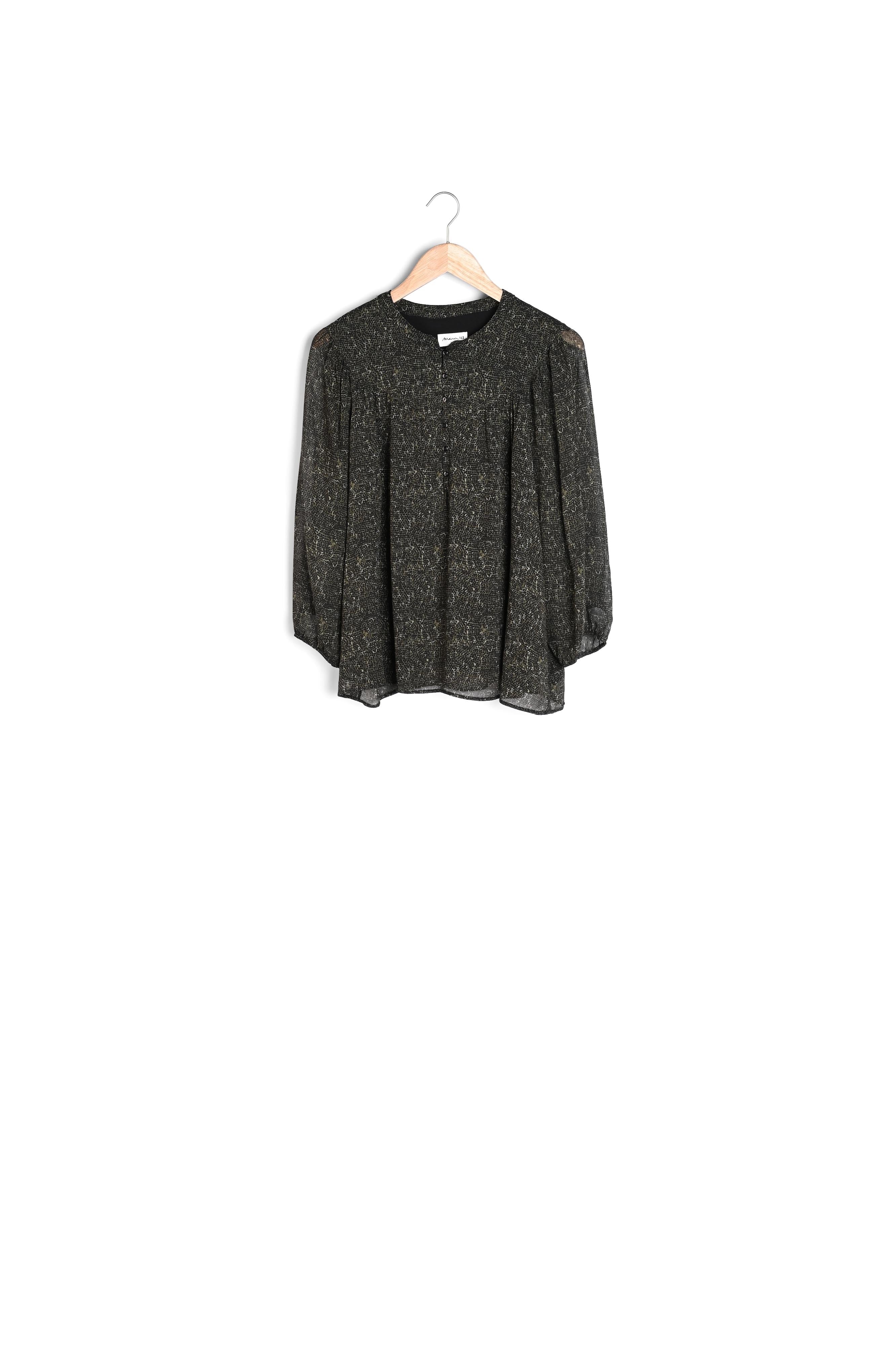 Blouse imprimée verte Carina Faume - seconde main