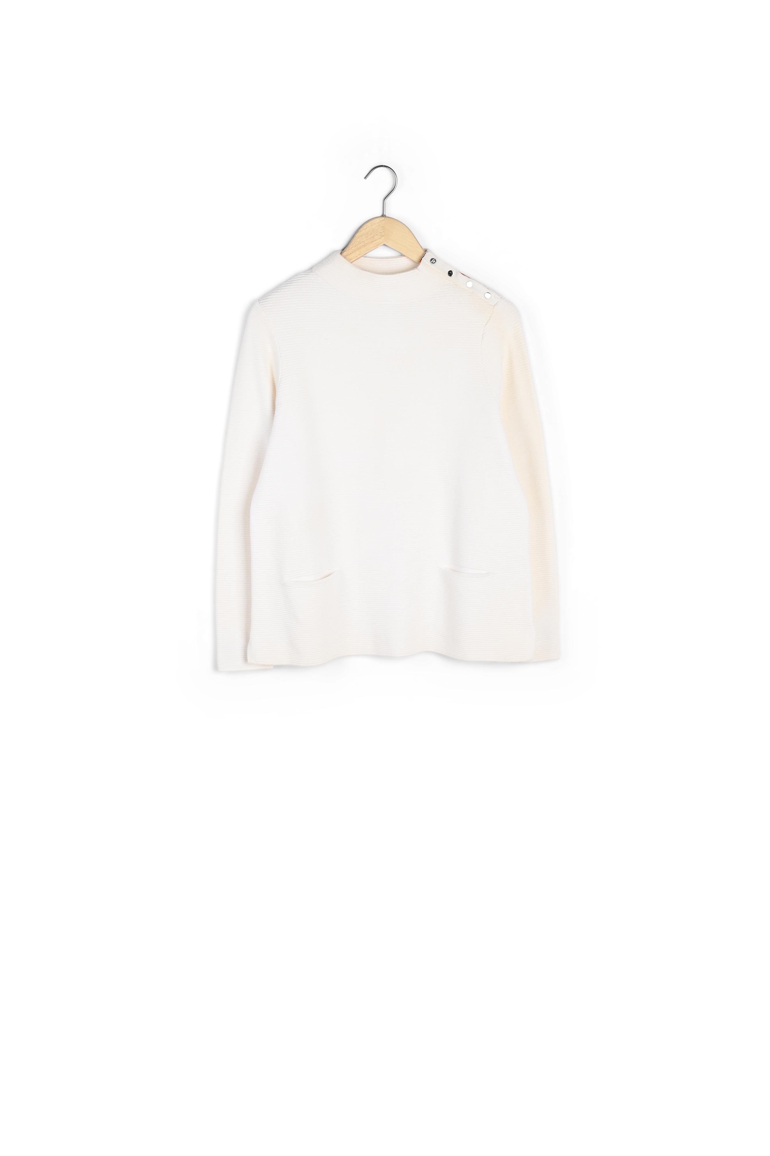 Pull blanc ottoman col montant Flower Faume - seconde main