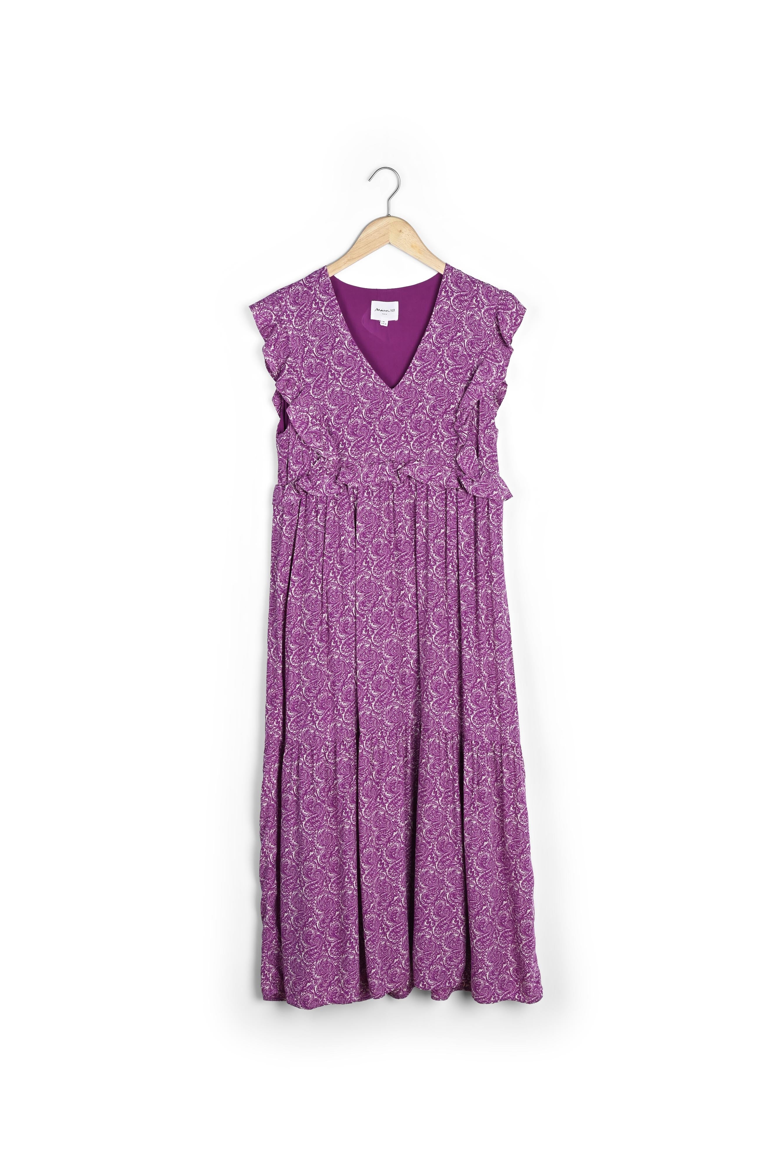 Robe longue imprimée violette Lavande Faume - seconde main