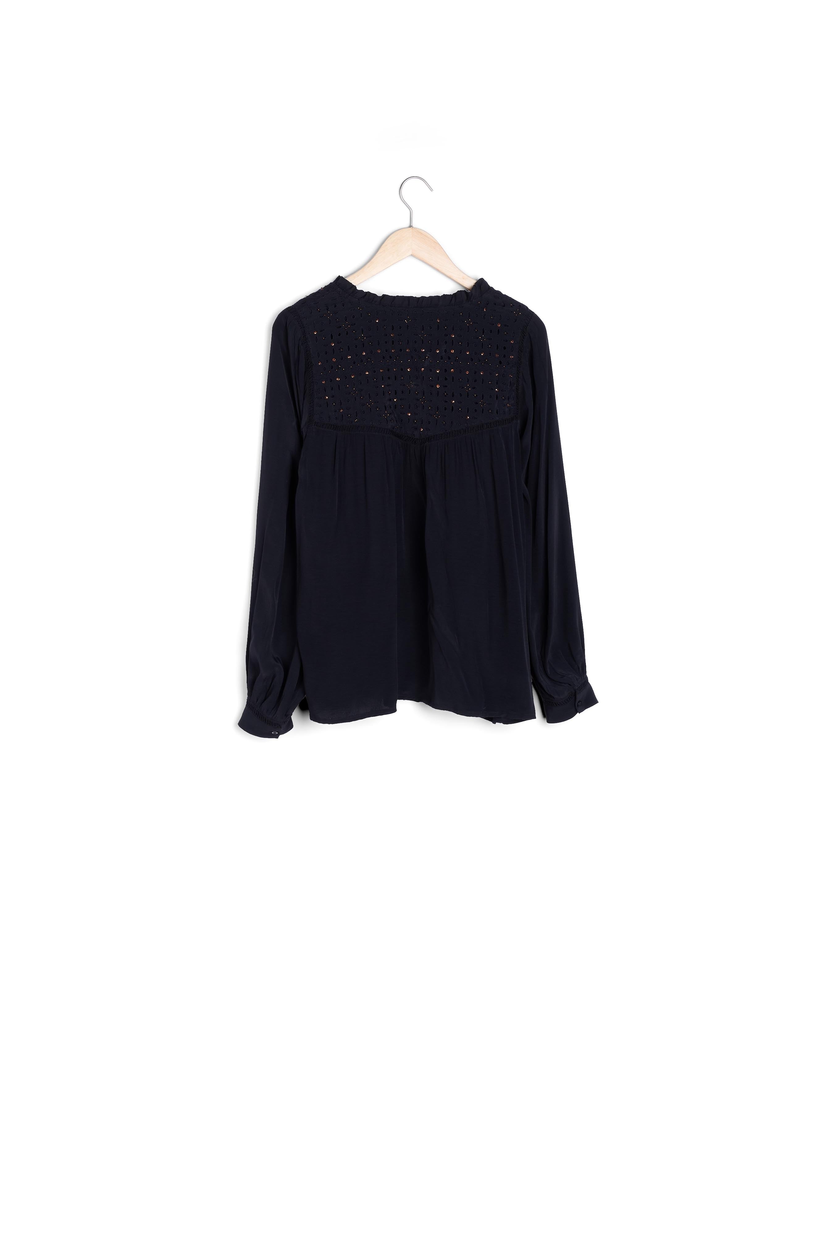 Blouse vaporeuse perlée noire Lexane Faume - seconde main