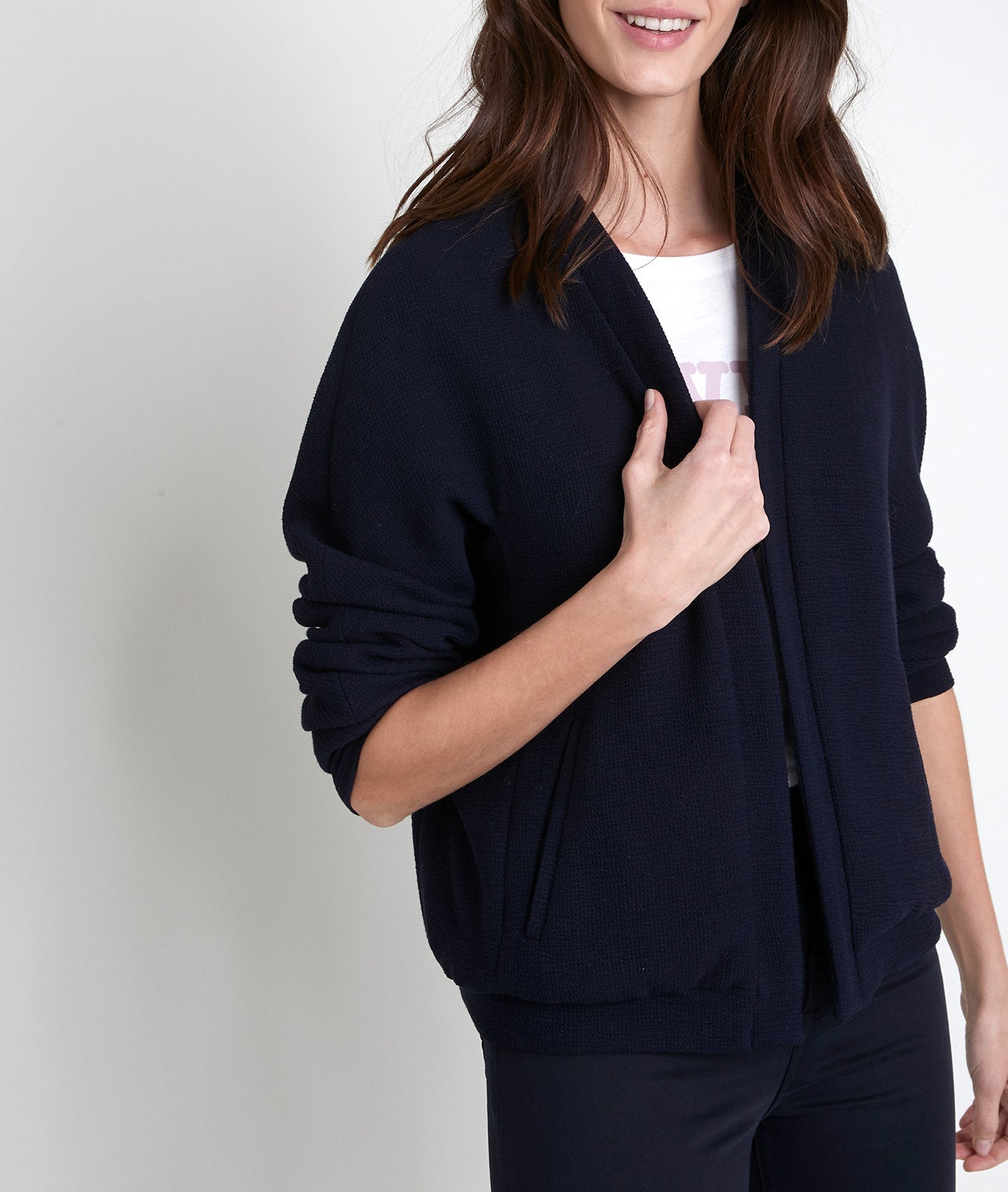 Veste gaufrée marine Pia Faume - seconde main