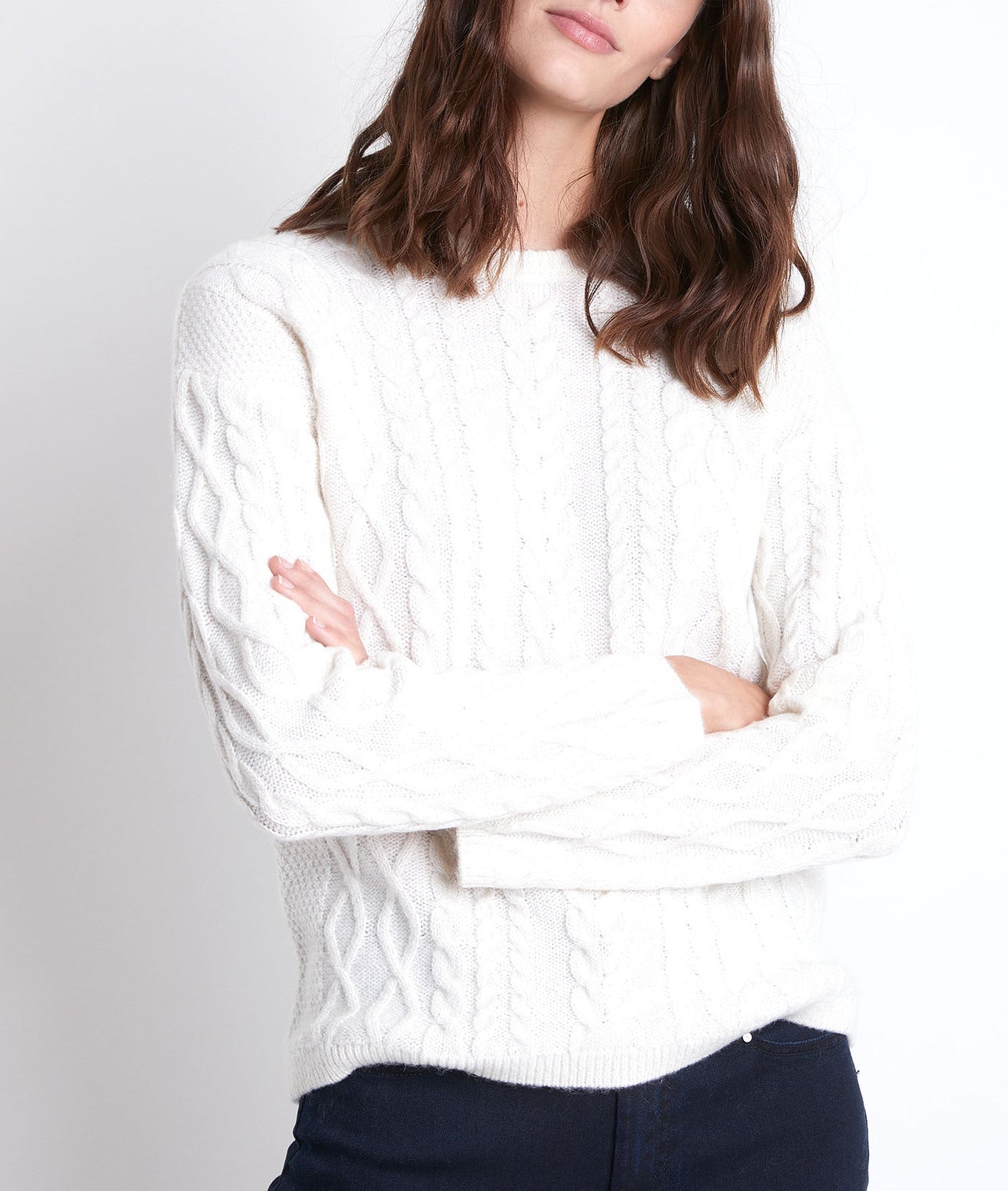 Pull en polyester recyclé torsadé Rael Faume - seconde main