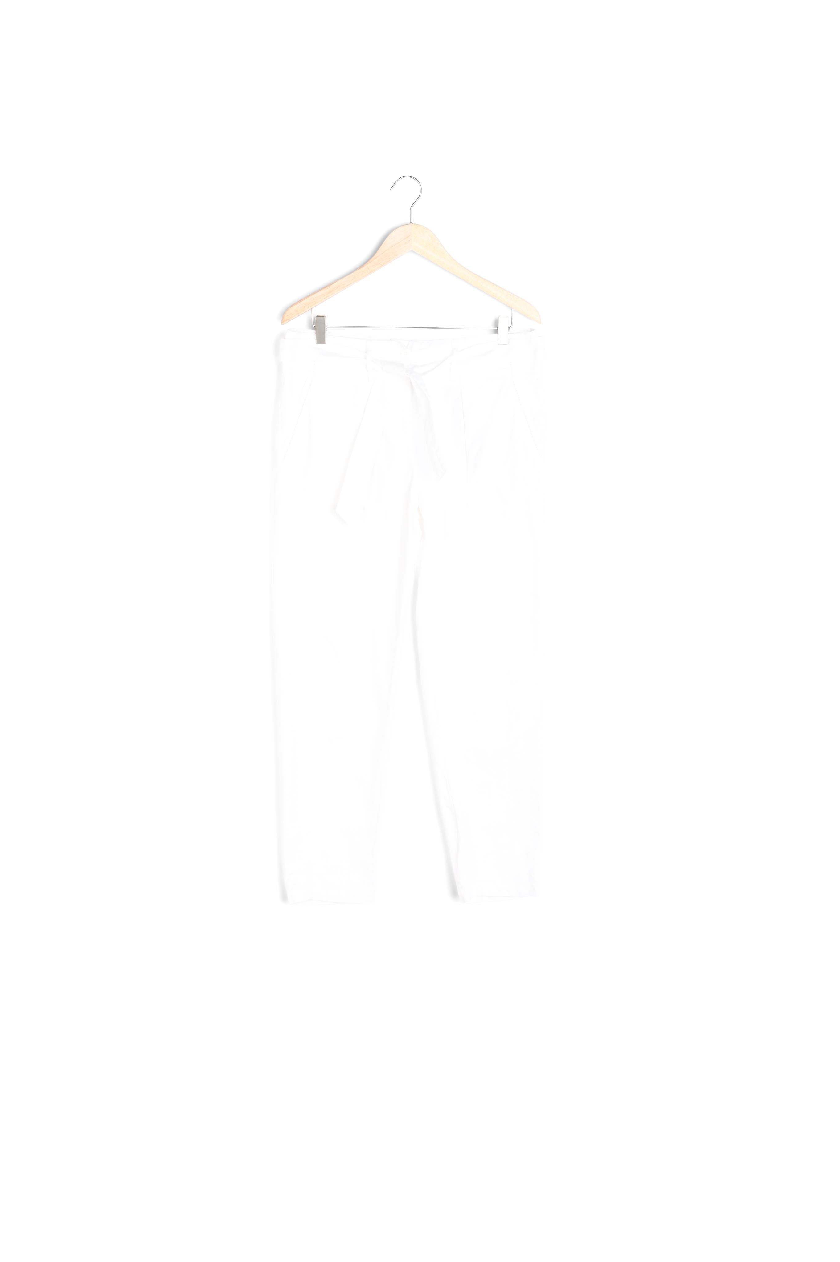 Pantalon paper bag en coton blanc Sergio Faume - seconde main