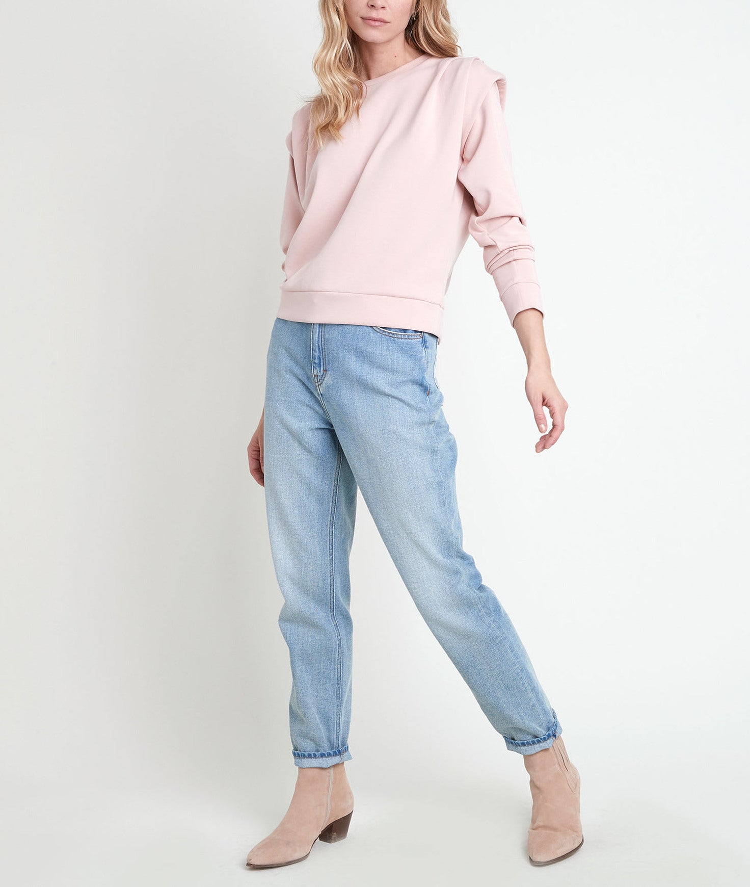 Sweat rose à épaulettes Ice Faume - seconde main