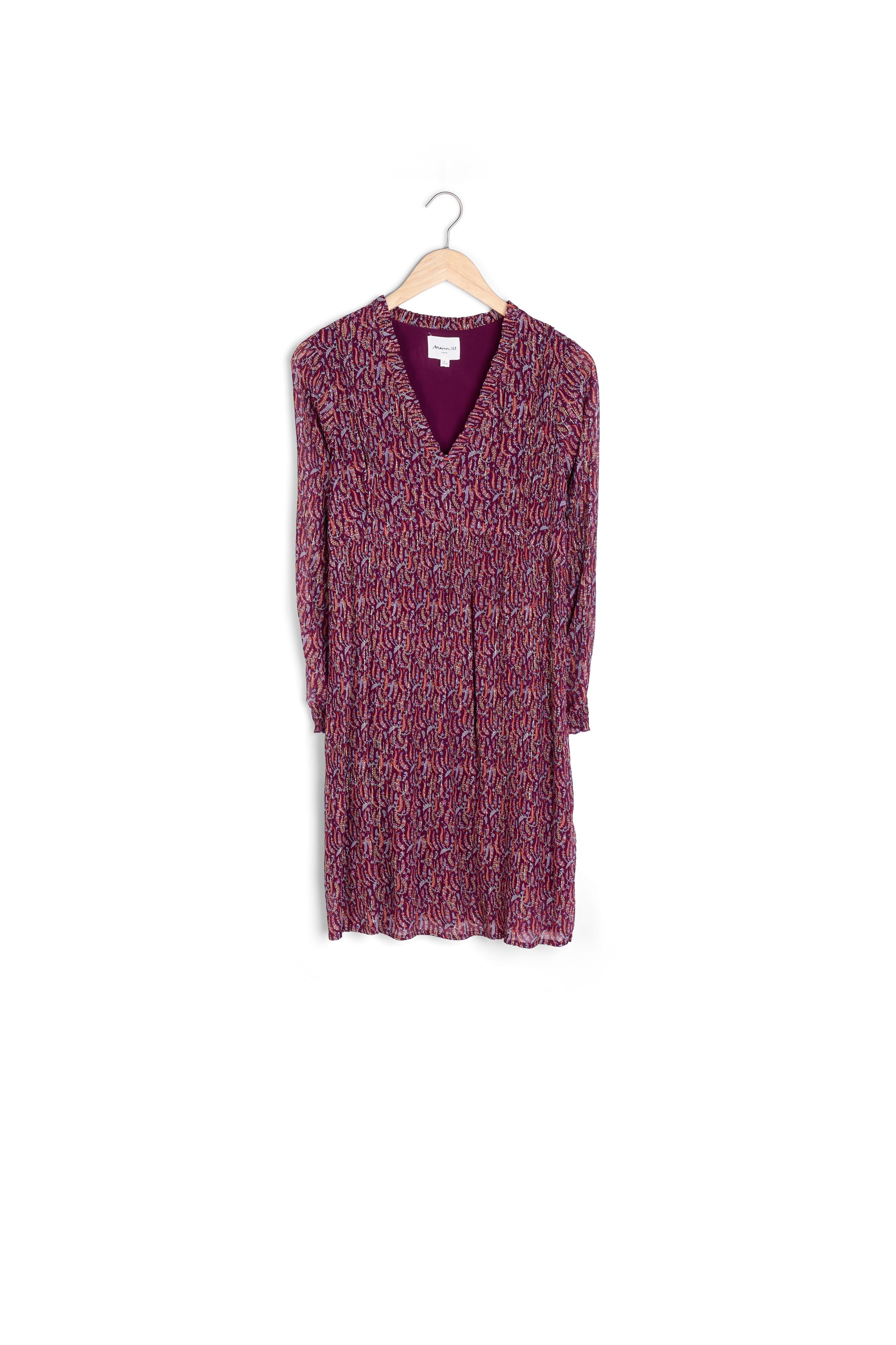 Robe grenat imprimée Colombe Faume - seconde main