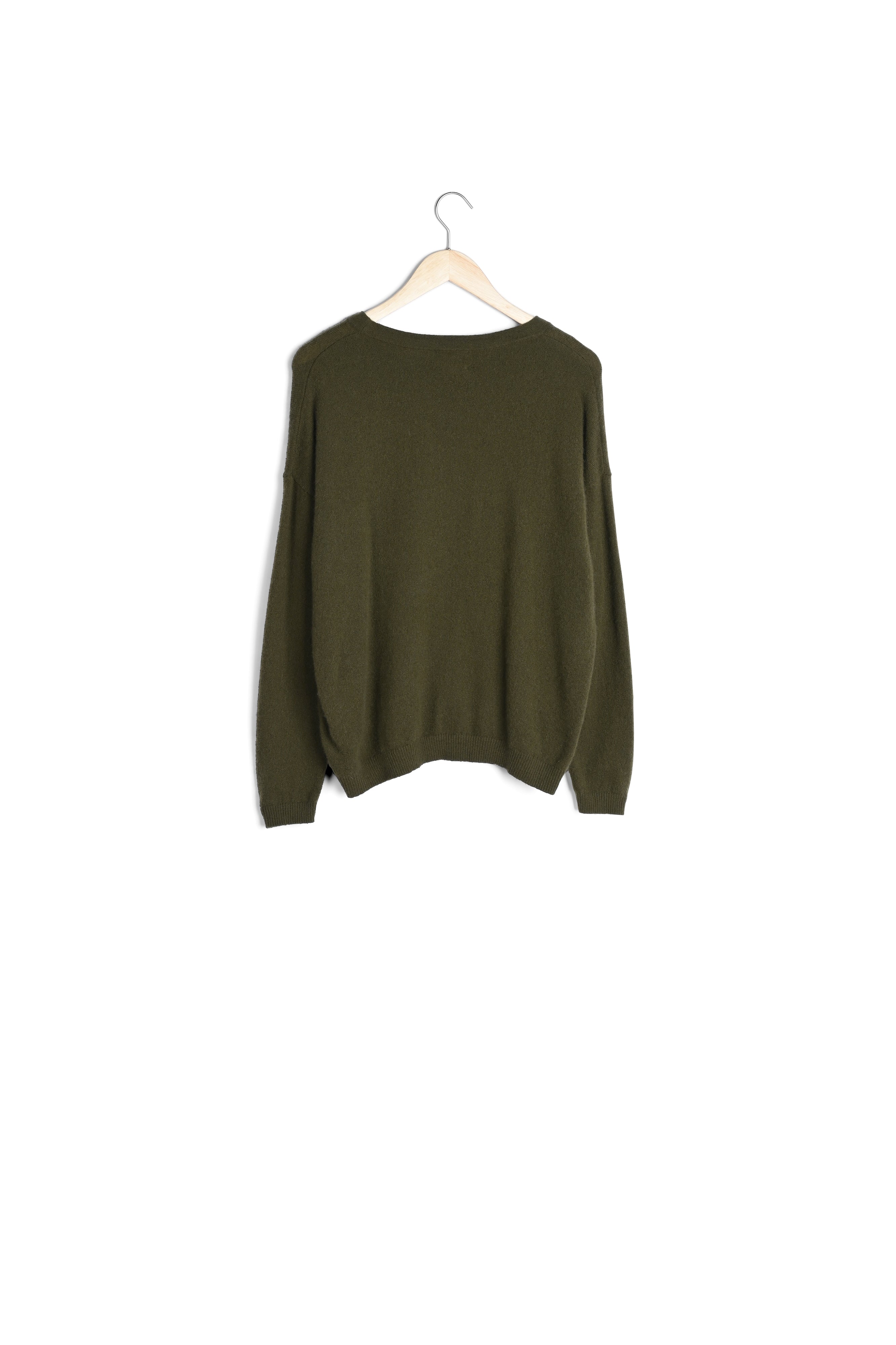 Pull en cachemire recyclé 2 fils kaki Bliss Faume - seconde main