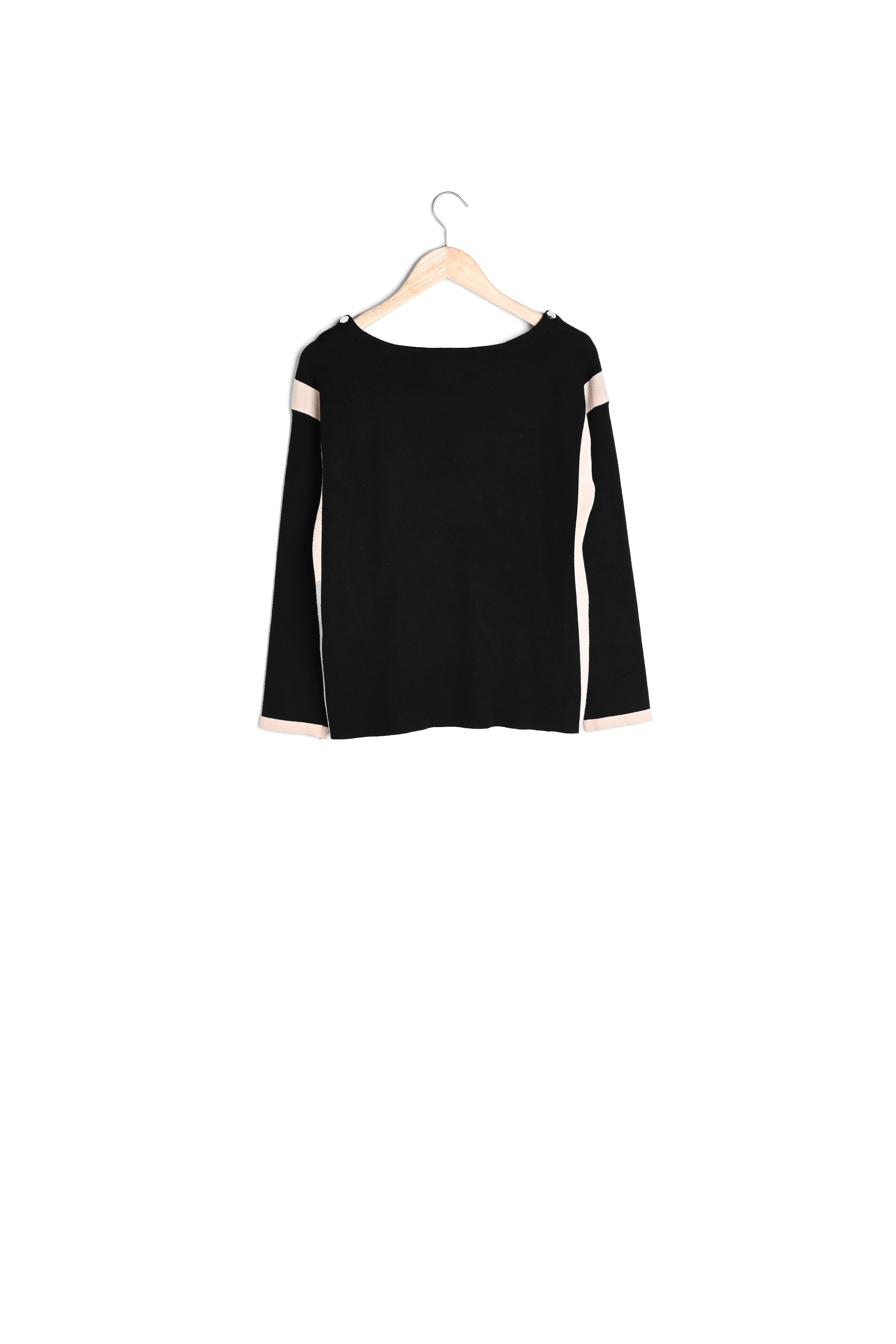 Pull noir bicolore Feria Faume - seconde main