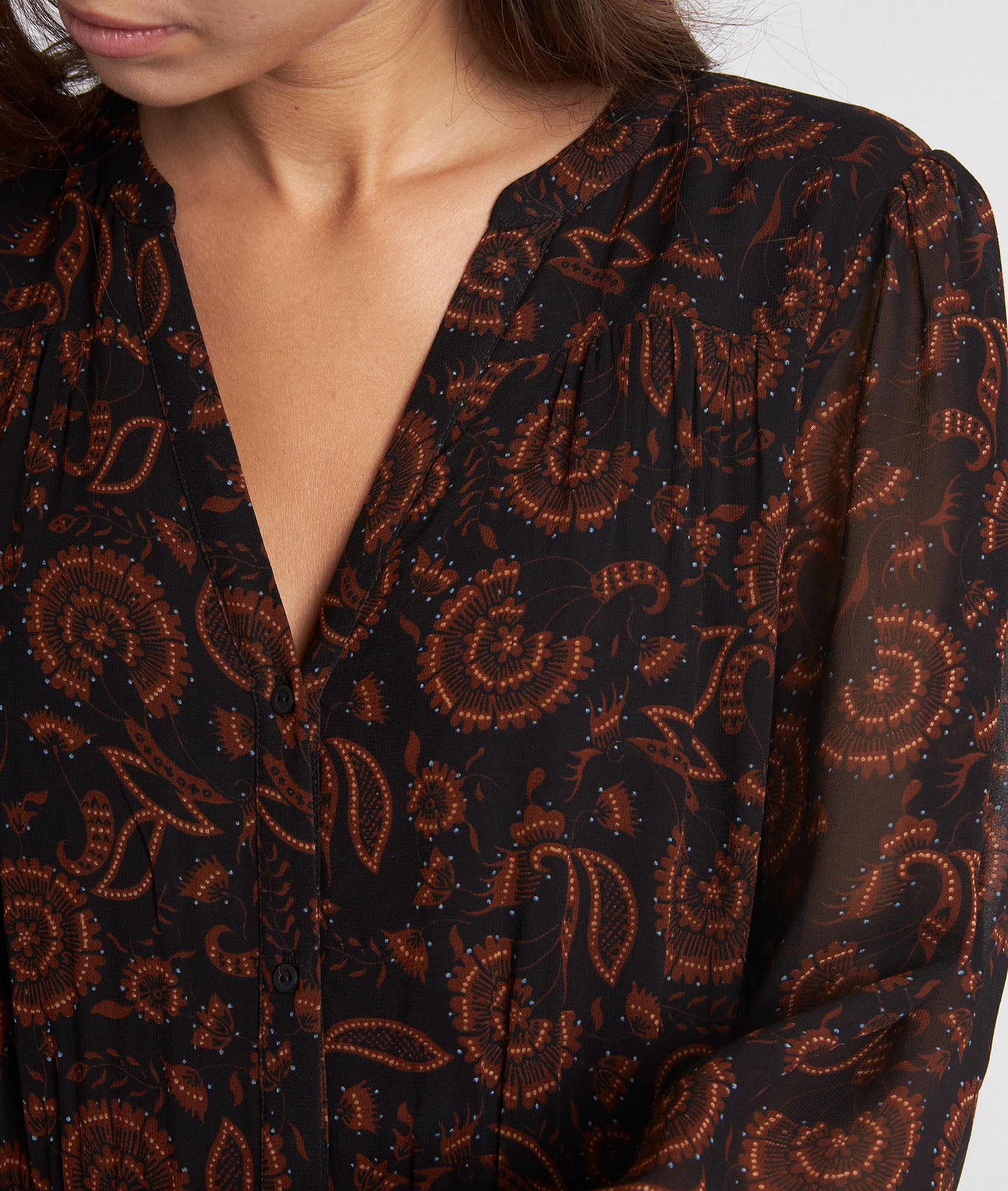 Robe longue imprimée noire Neline Faume - seconde main