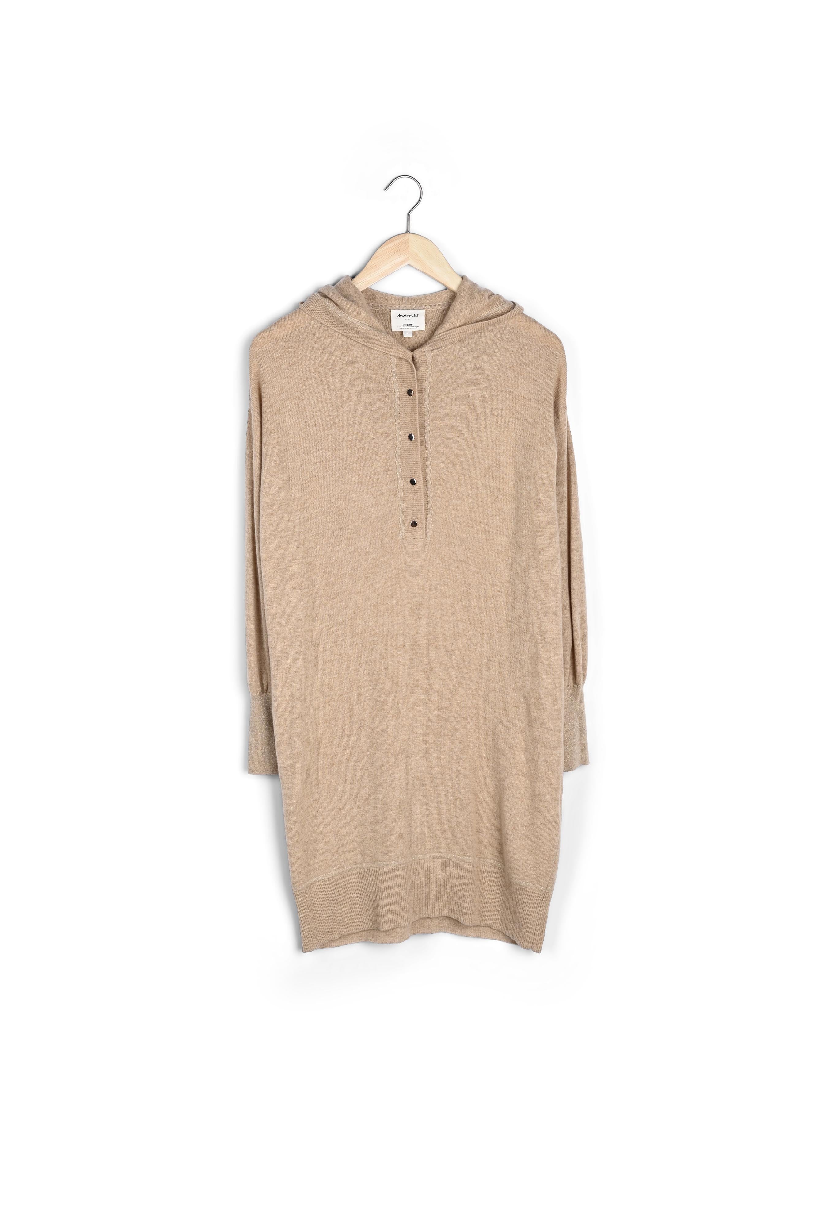 Robe à capuche en laine et cachemire beige Shalini Faume - seconde main