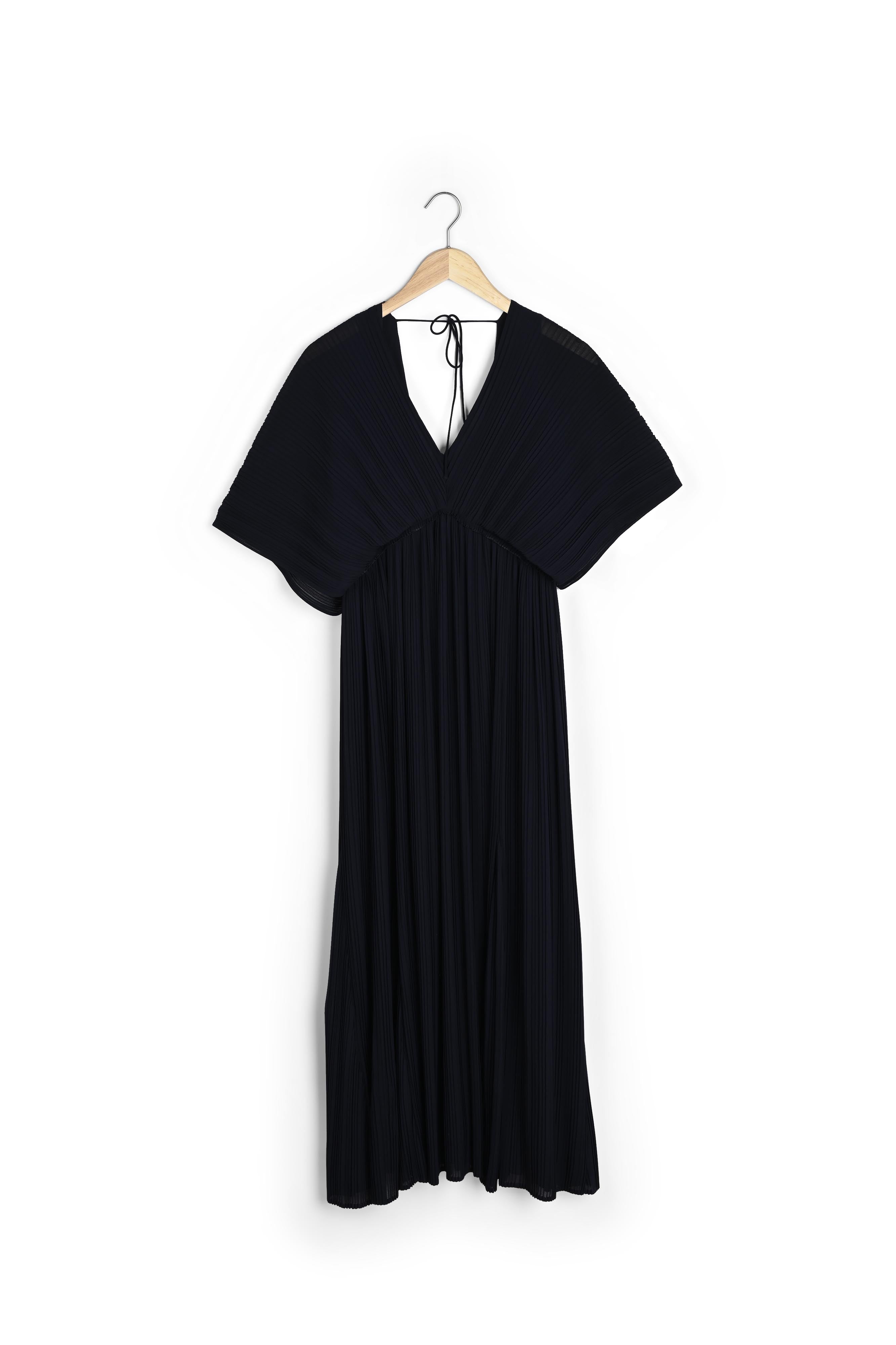 Robe longue plissée marine Marion Faume - seconde main