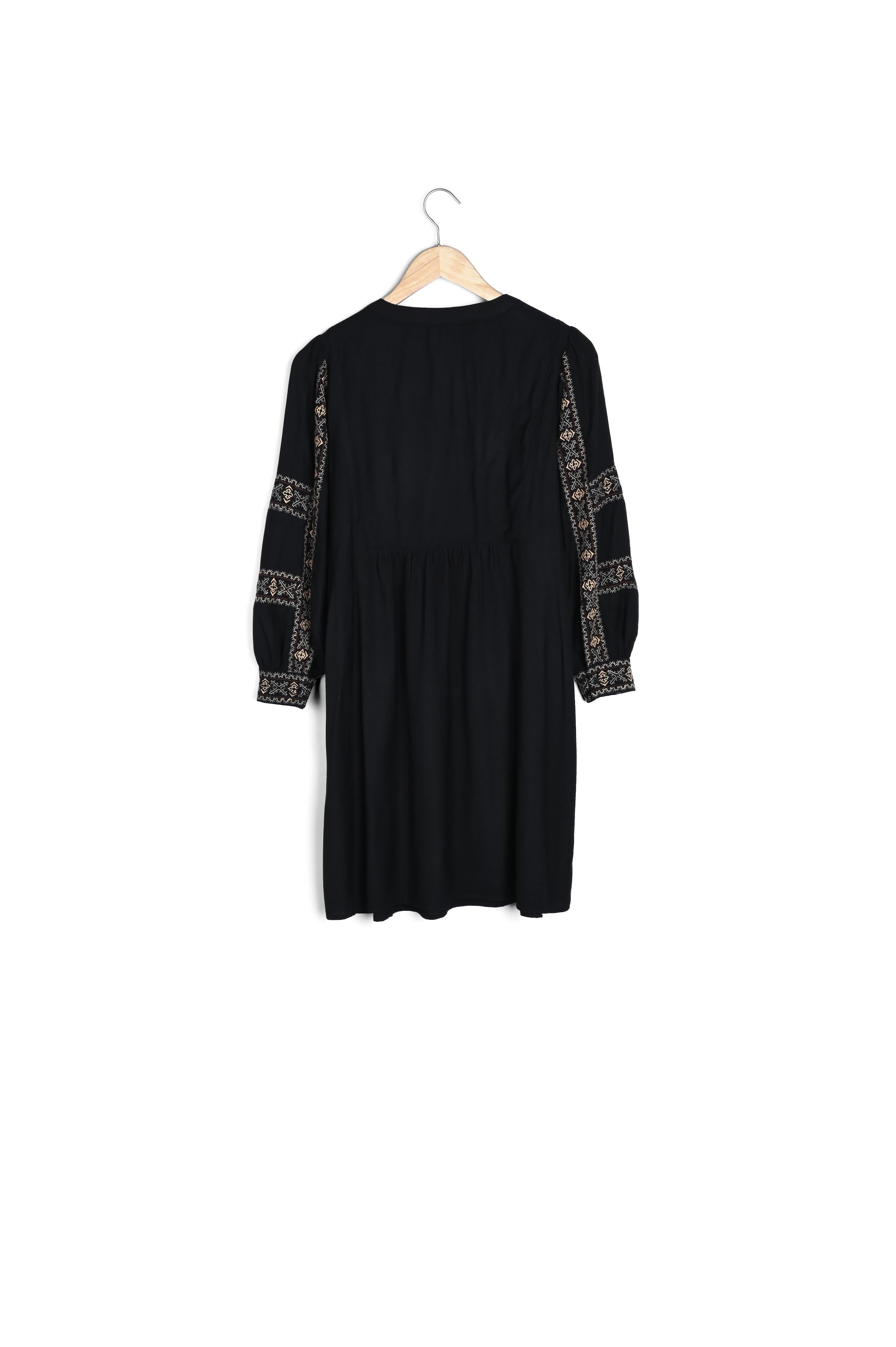 Robe courte brodée noire Haelle Faume - seconde main