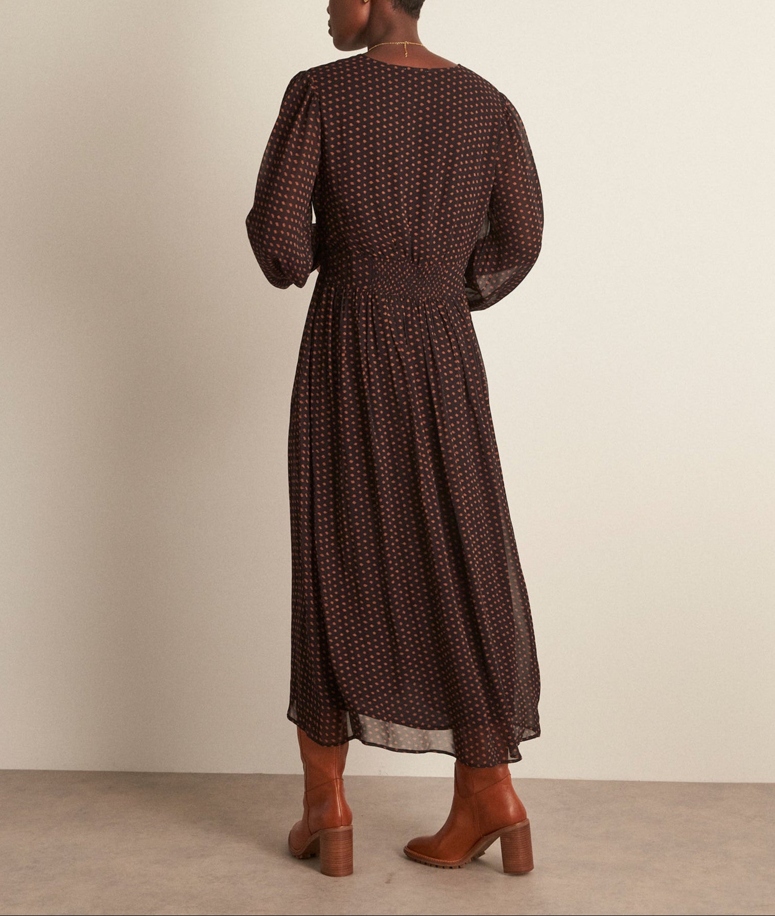 Robe longue imprimé marine Halpha Faume - seconde main