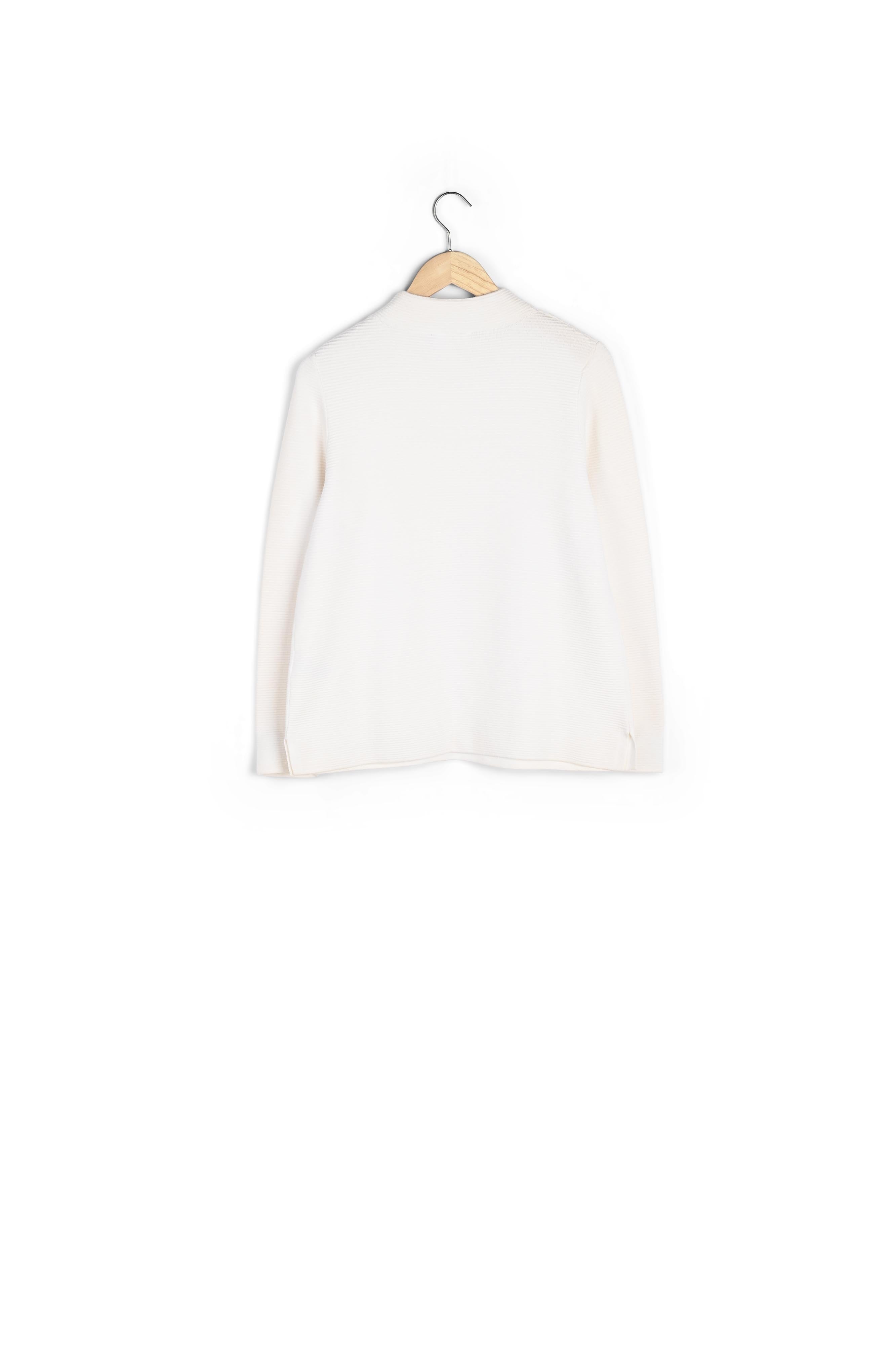 Pull blanc ottoman col montant Flower Faume - seconde main