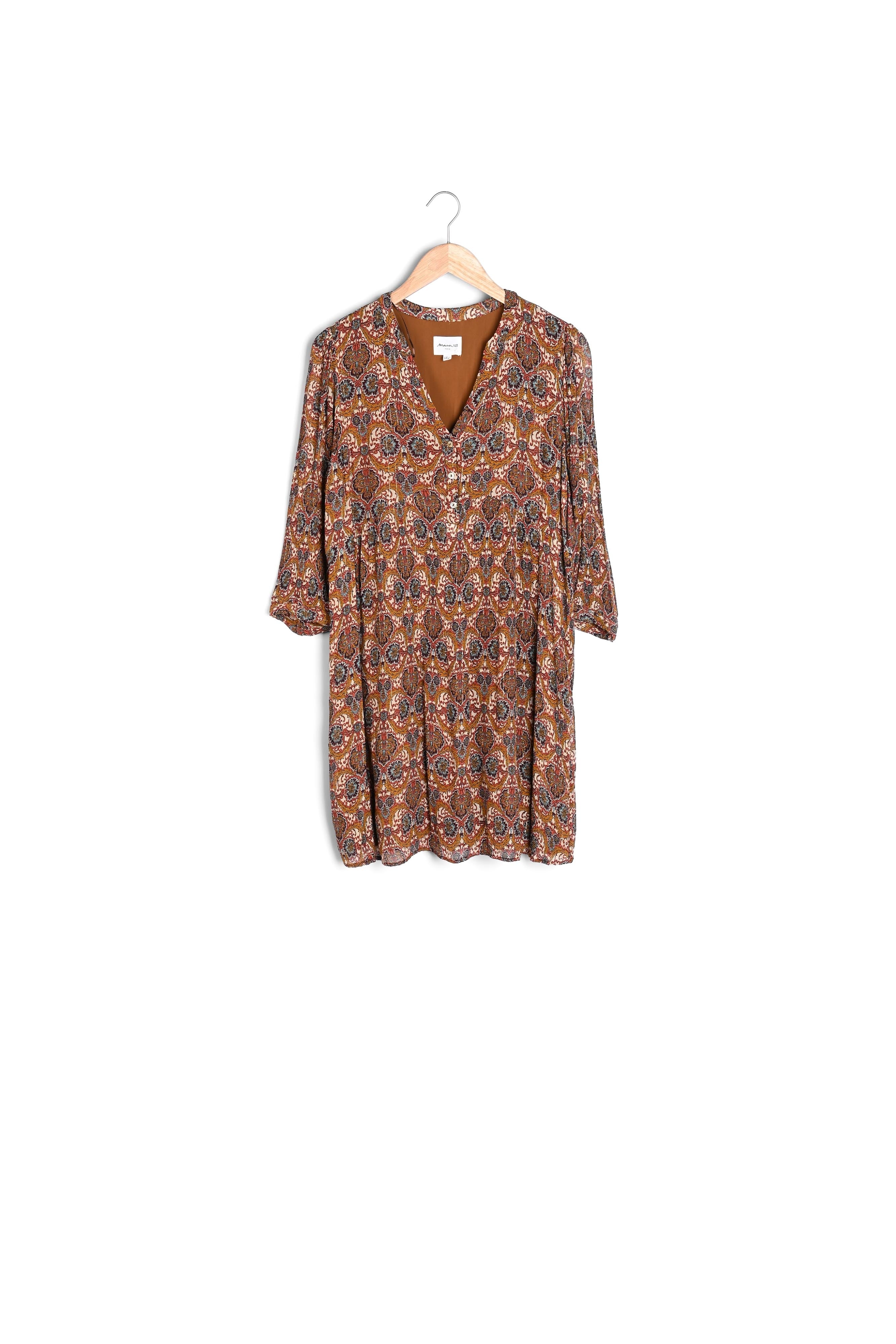 Robe imprimée camel Calypso Faume - seconde main
