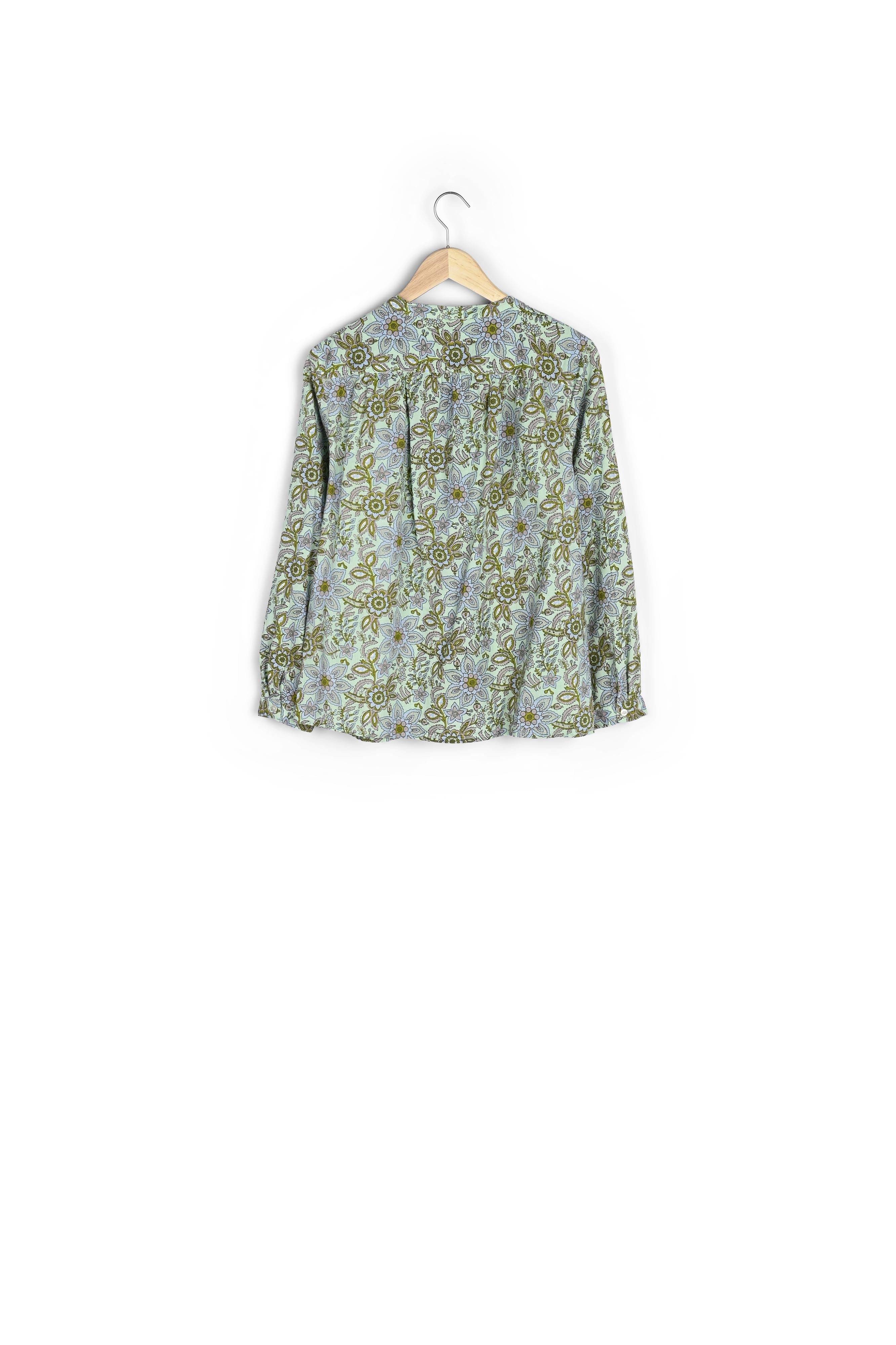 Blouse imprimée en coton verte Lumba Faume - seconde main