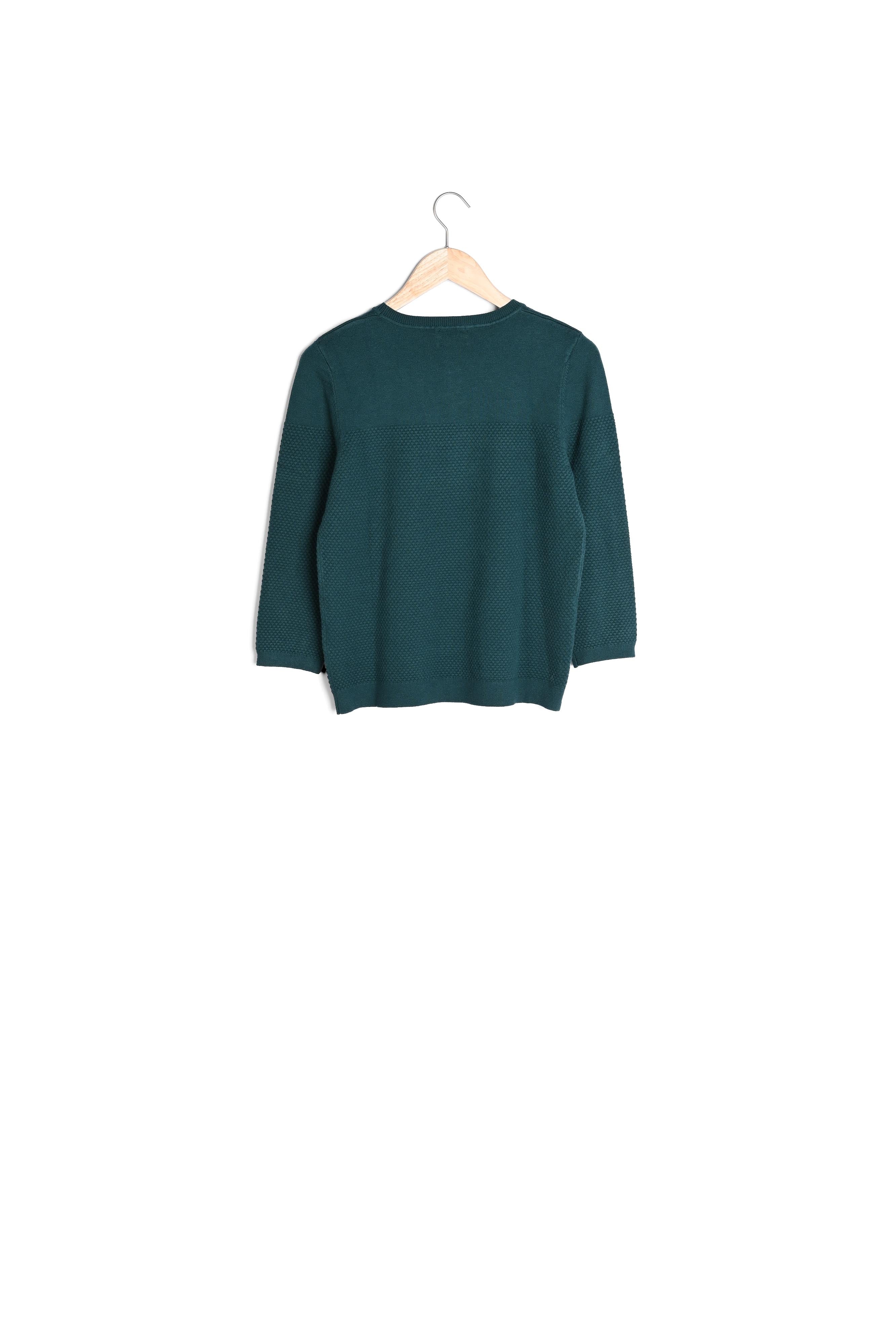Pull vert texturé en viscose EcoVero BILLY Faume - seconde main