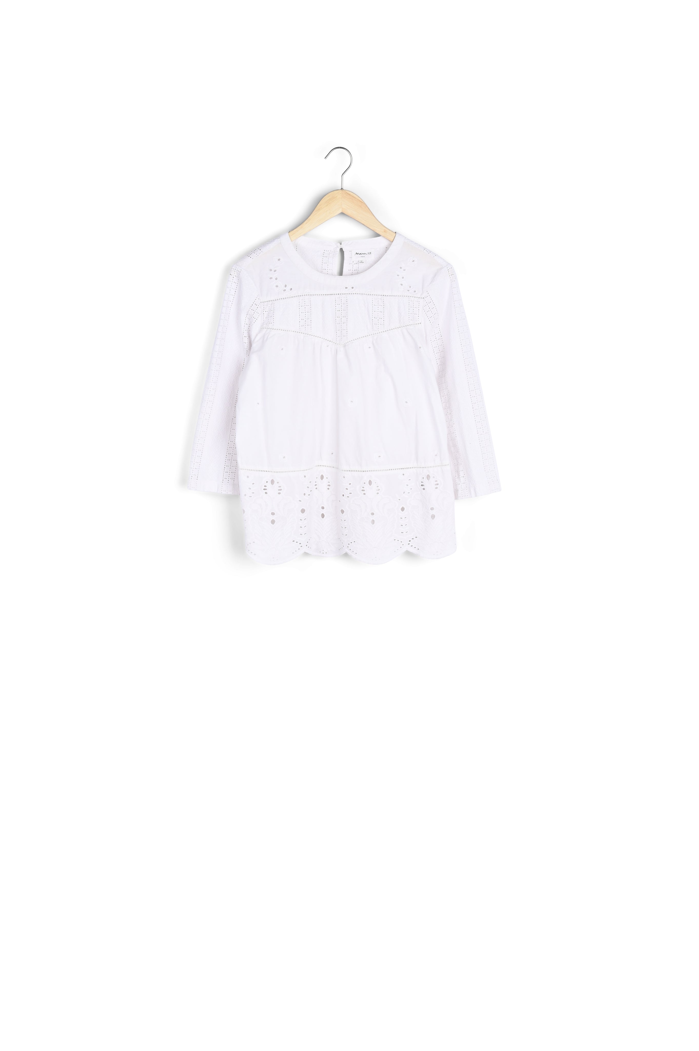Blouse fantaisie en coton écru Lise Faume - seconde main