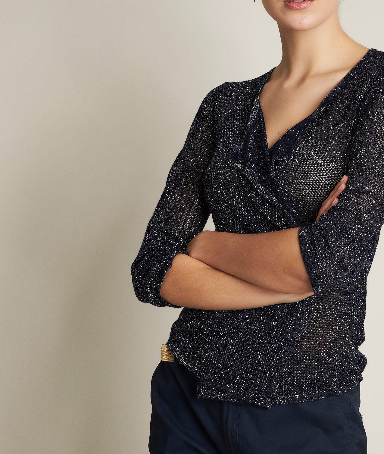 Gilet ajouré marine Noisette Faume - seconde main