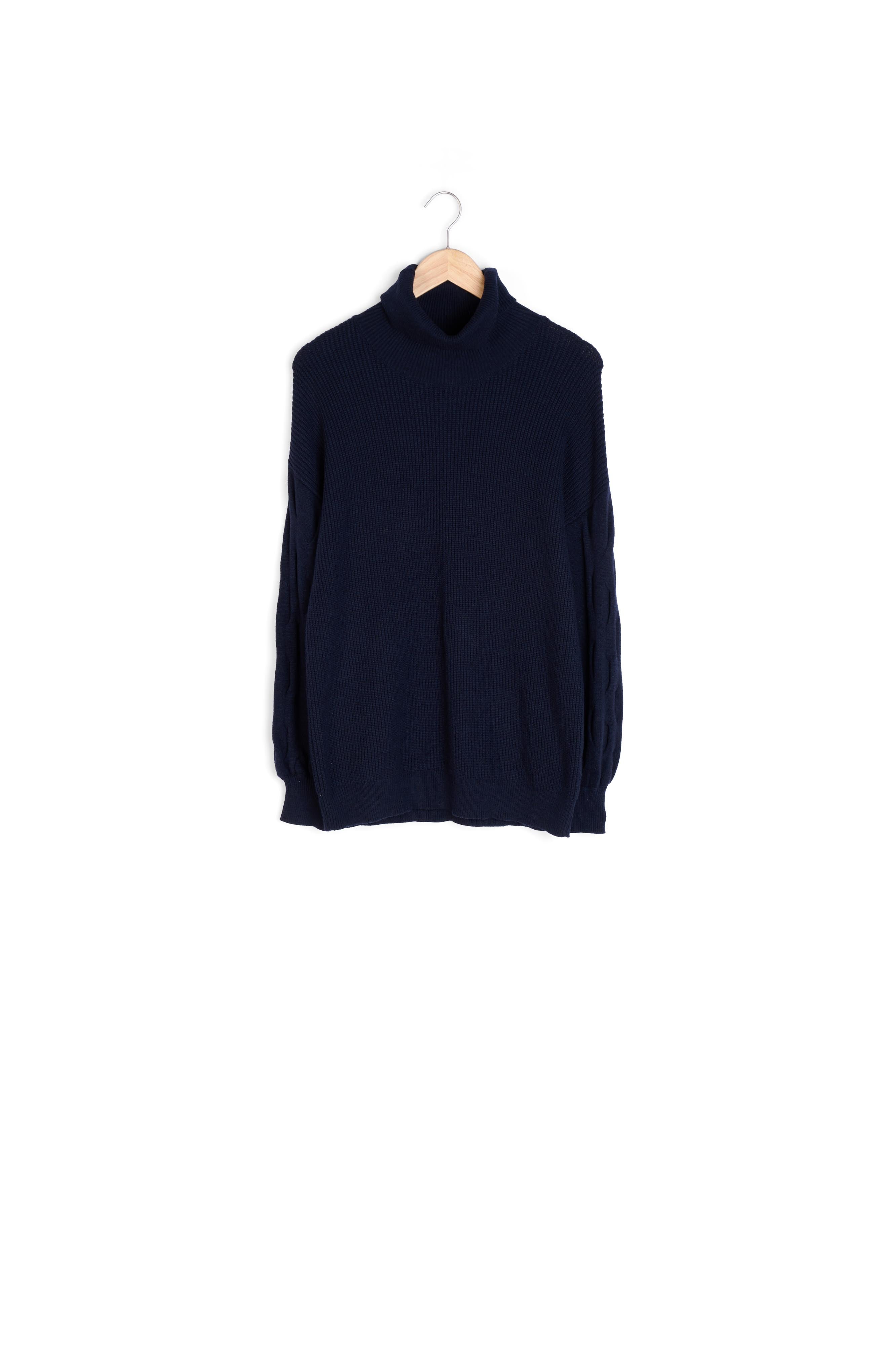 Pull en viscose EcoVero marine Benito Faume - seconde main