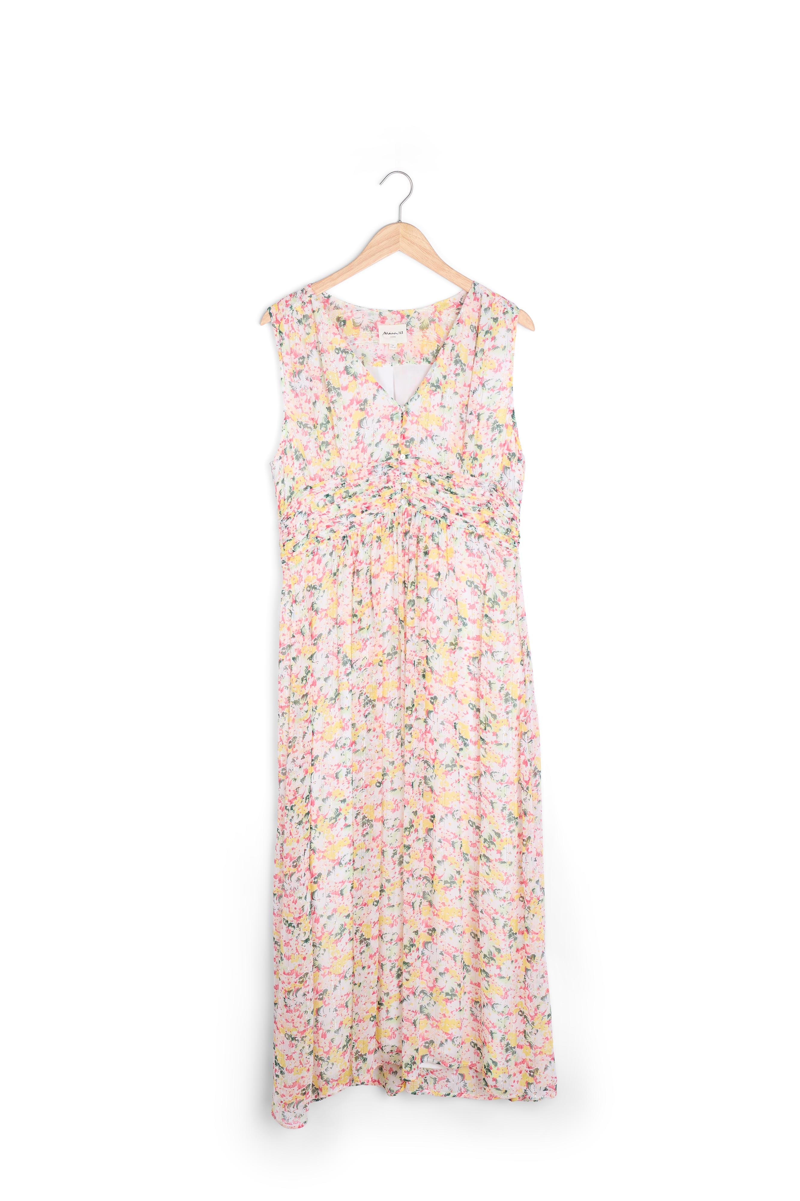 Robe mi-longue imprimé fleuri Sapha Faume - seconde main