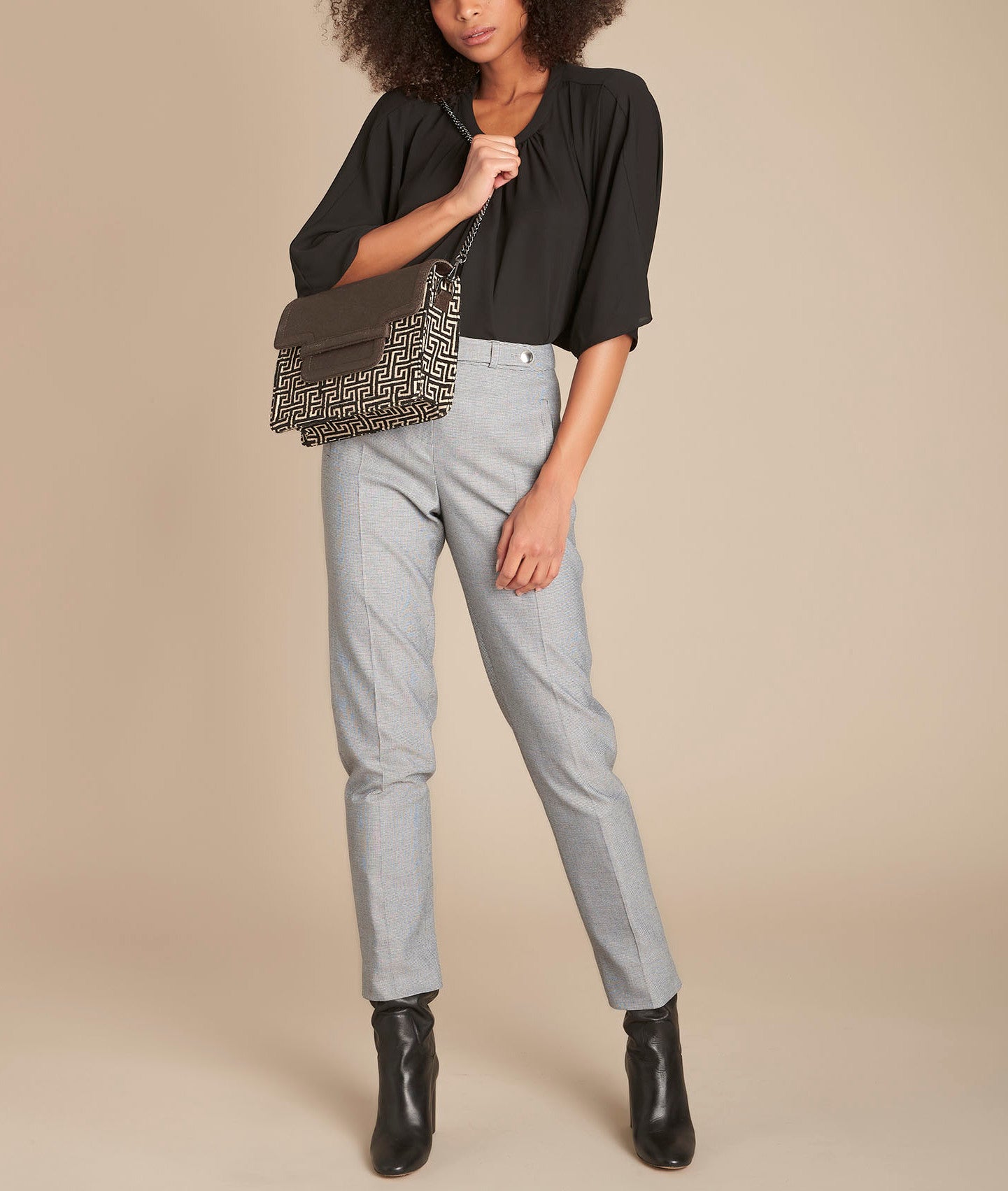 Pantalon gris chiné cigarette Eloi Faume - seconde main