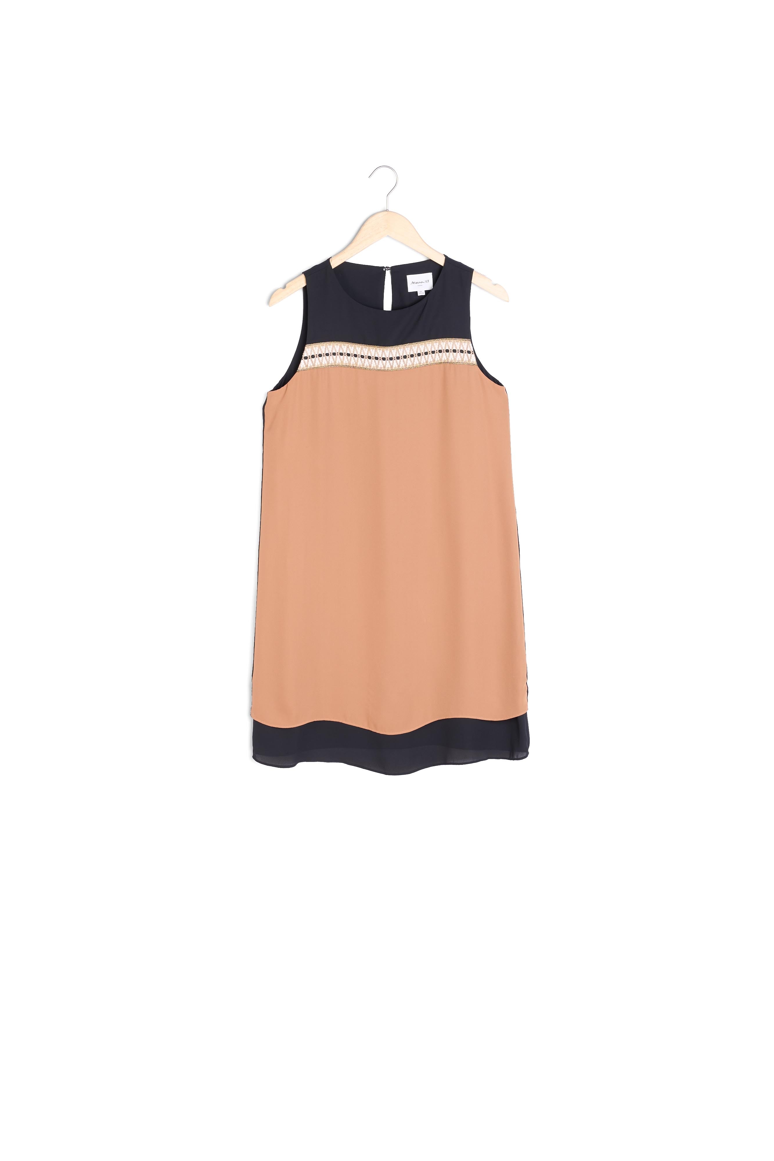 Robe colorblock droite tabac Isola Faume - seconde main