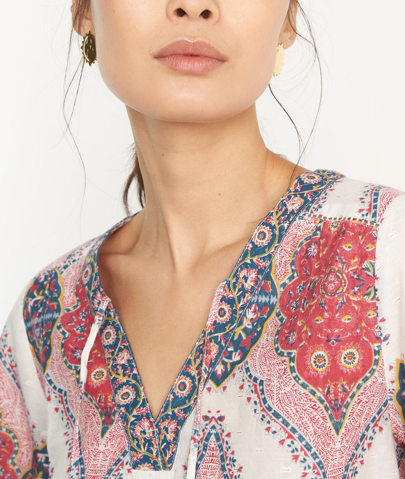 Blouse imprimé en coton rose Cybile Faume - seconde main