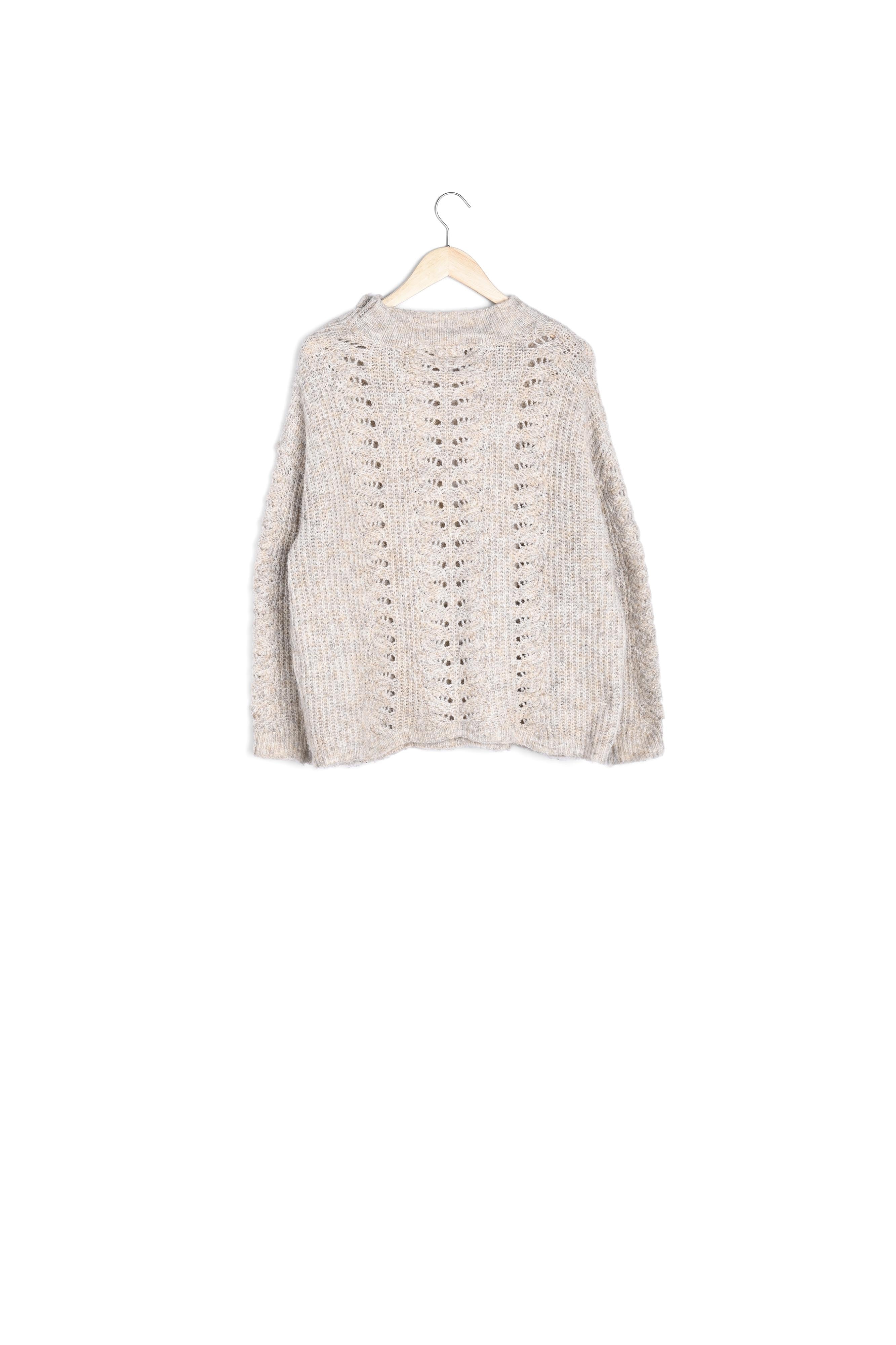 Pull oversize et ajouré beige Tydiane Faume - seconde main