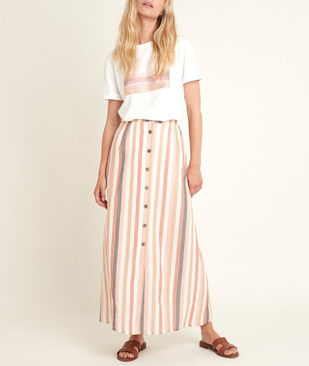 Jupe rayée boutonnée Genny Faume - seconde main