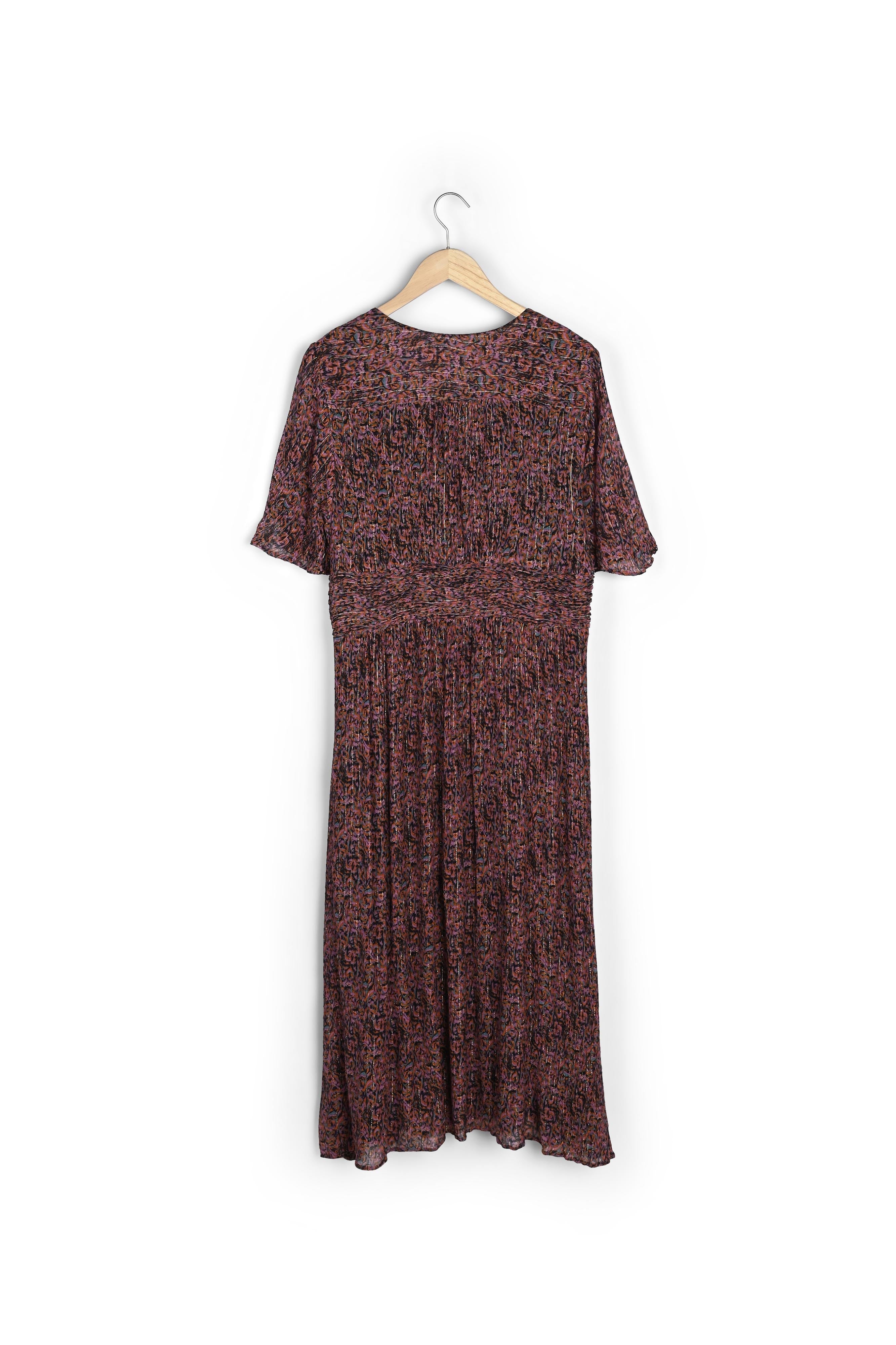 Robe mi-longue imprimée rose Nervane Faume - seconde main