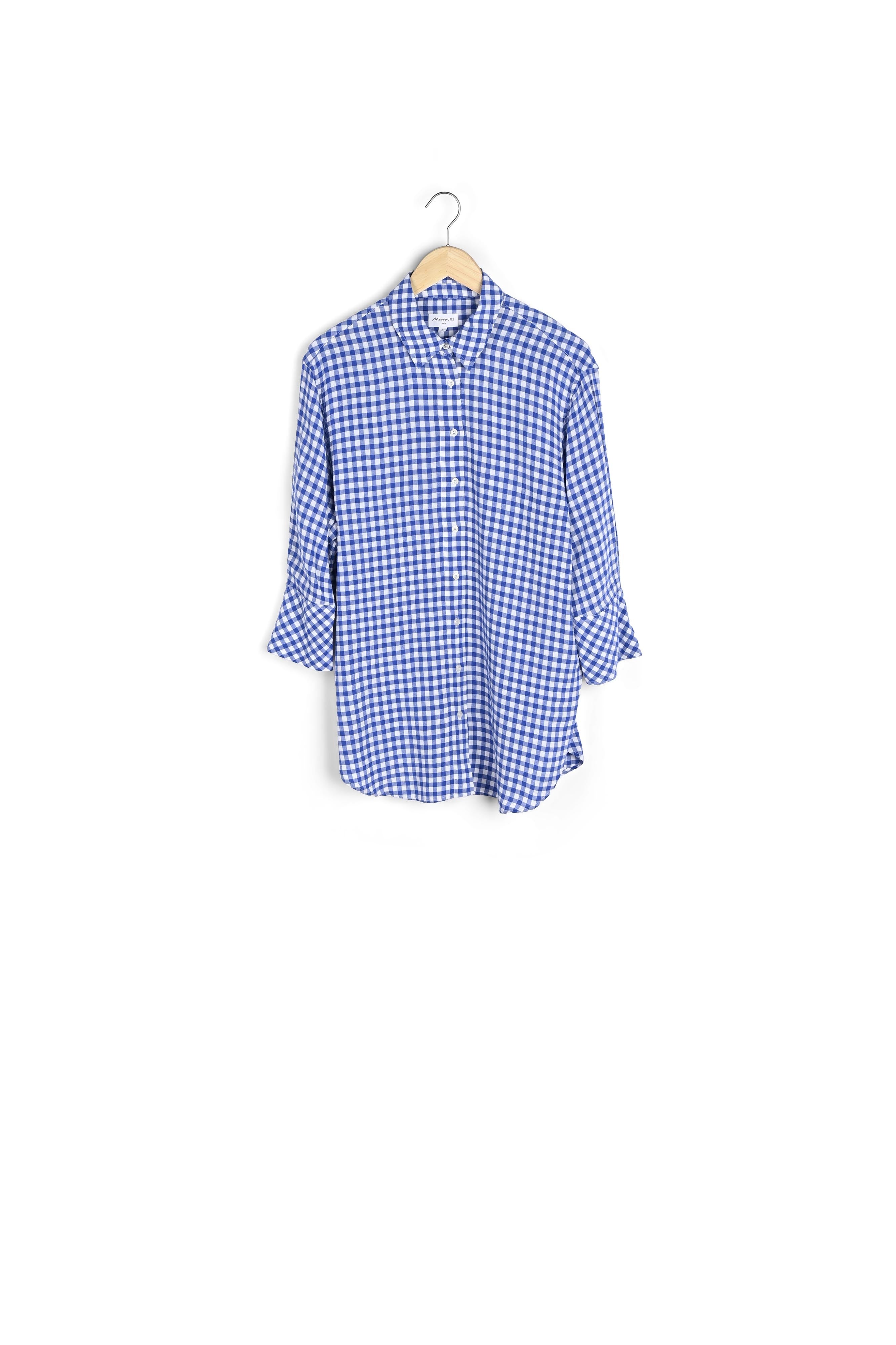 Chemise oversize en vichy bleu Clemence Faume - seconde main