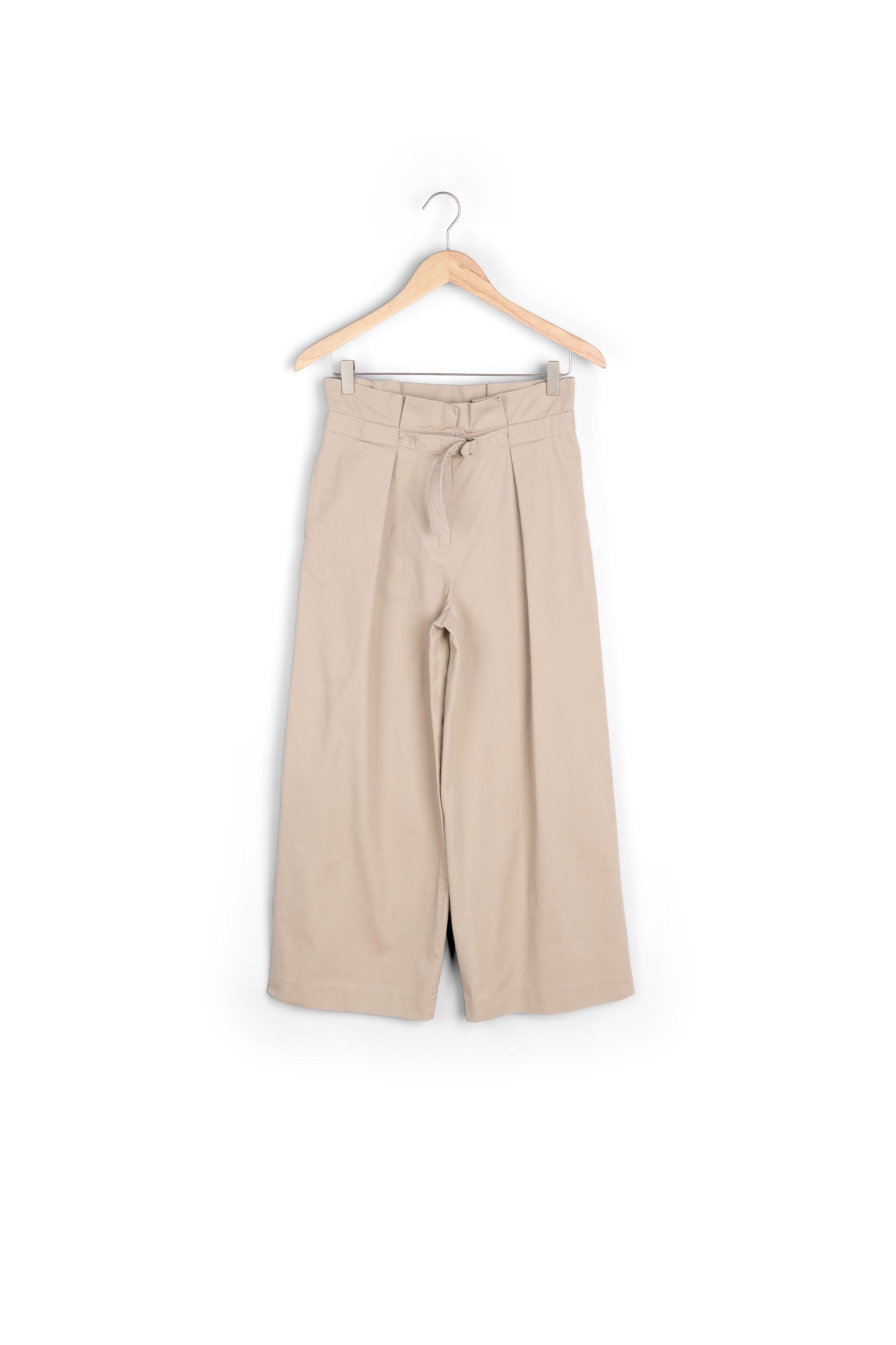Pantalon large en coton beige Flore Faume - seconde main