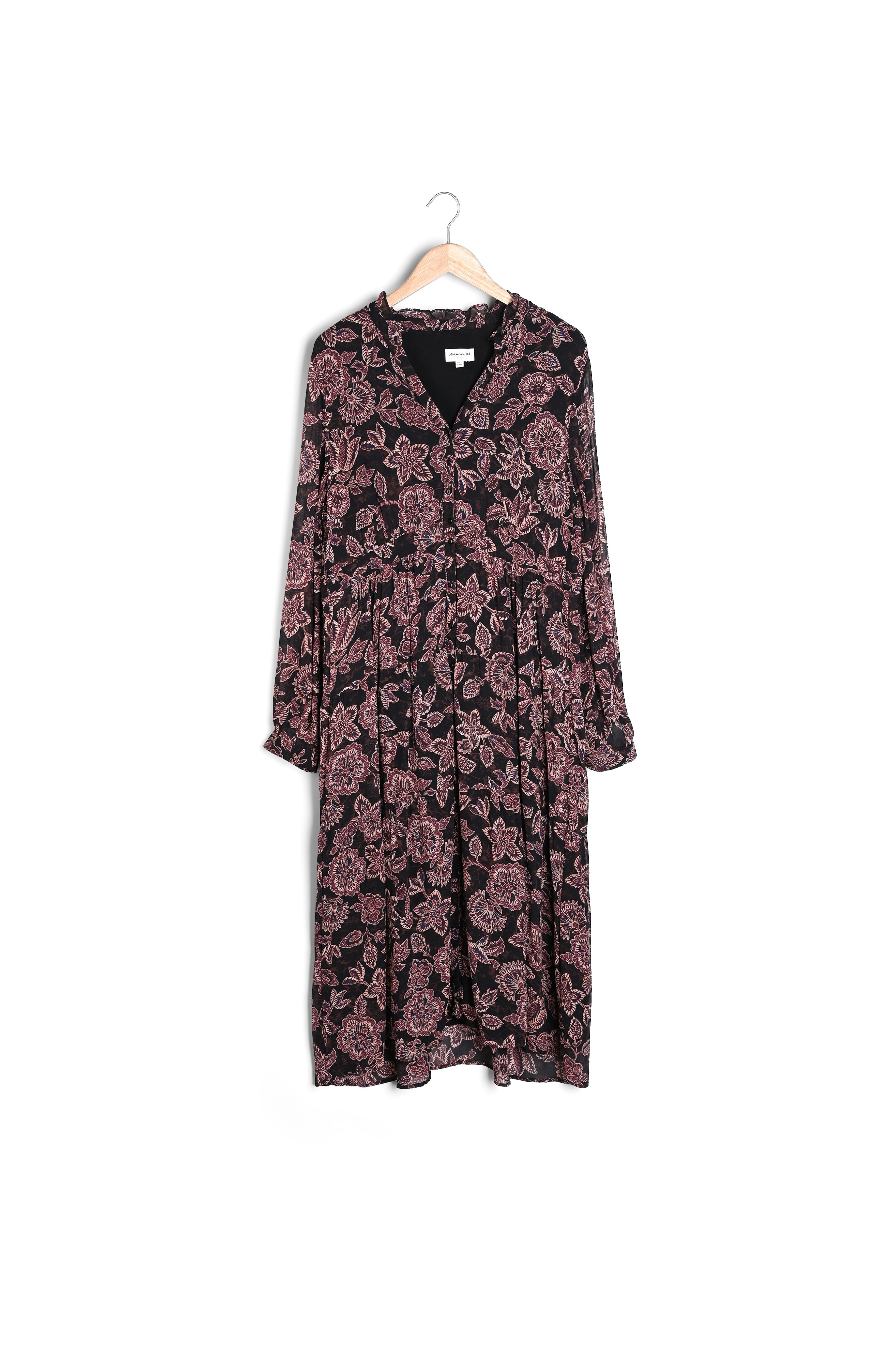Robe longue imprimée prune Carola Faume - seconde main