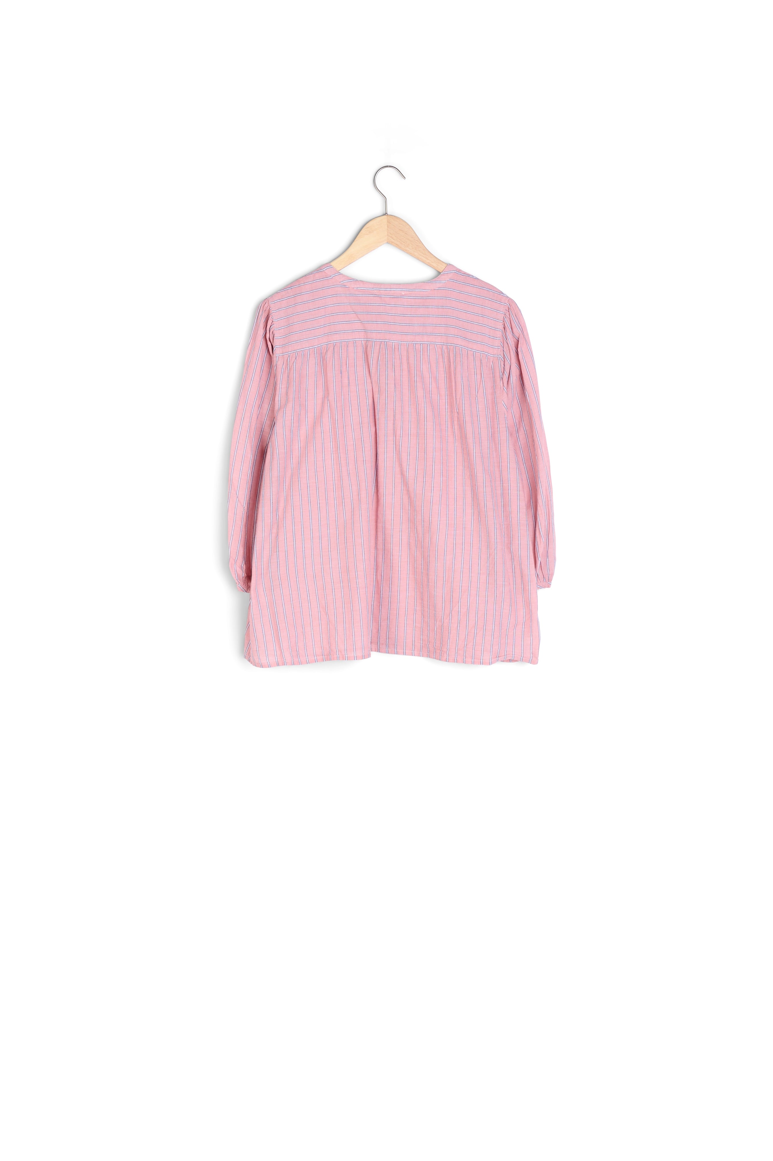 Blouse en coton à rayures rose Lulu Faume - seconde main