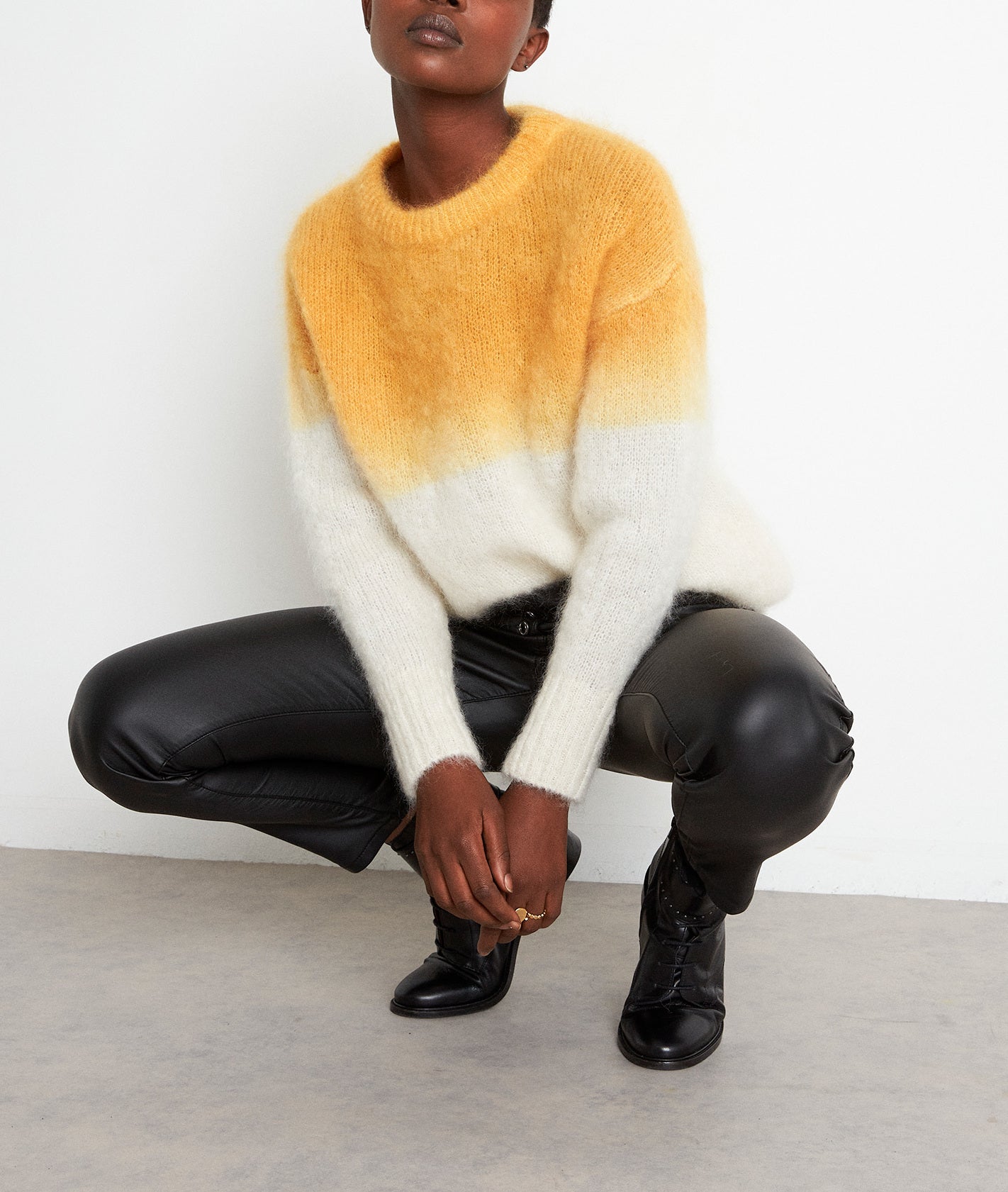 Pull en mohair tie and dye jaune Twist Faume - seconde main