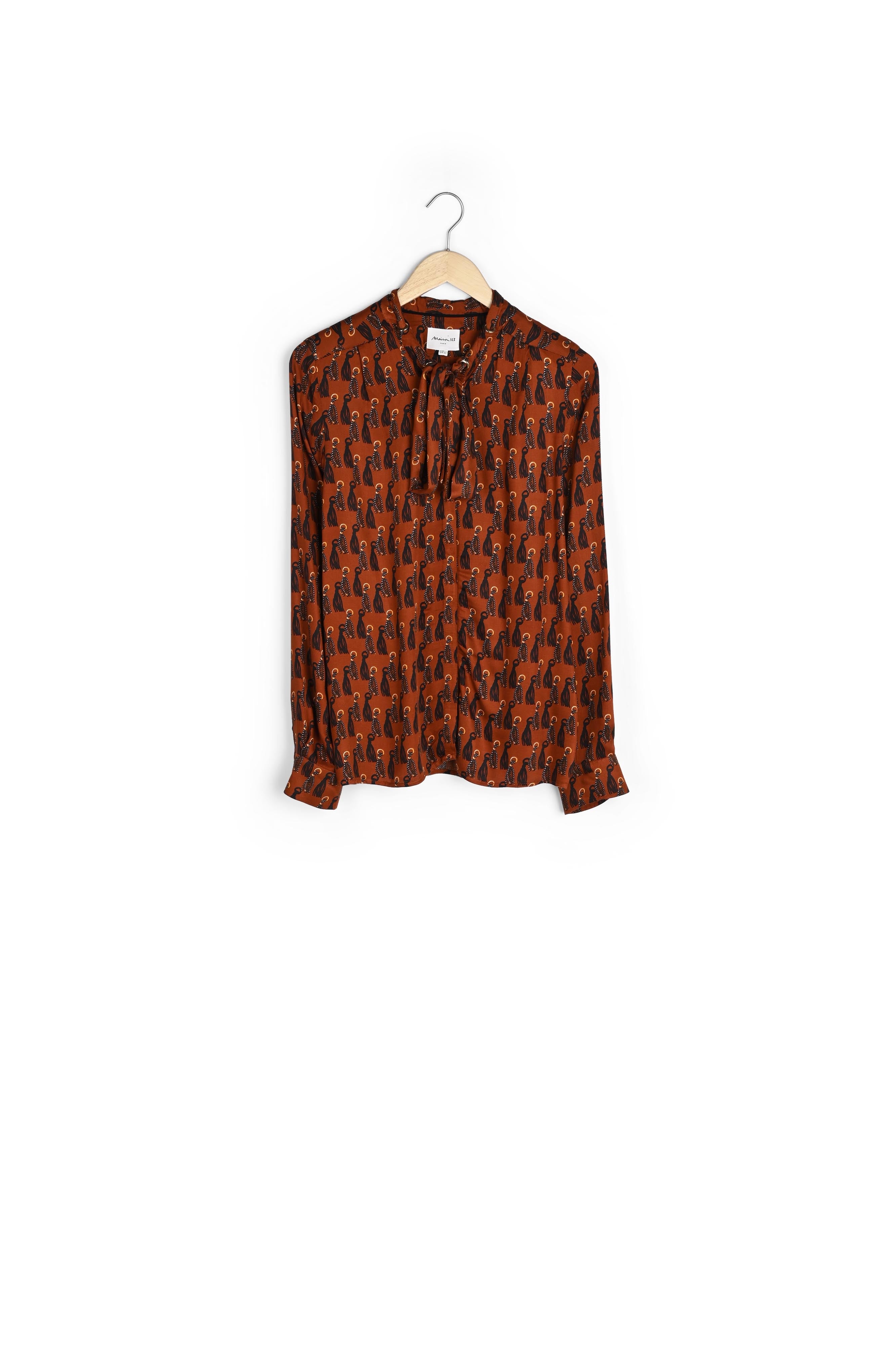 Blouse imprimé col lavallière Majda Faume - seconde main