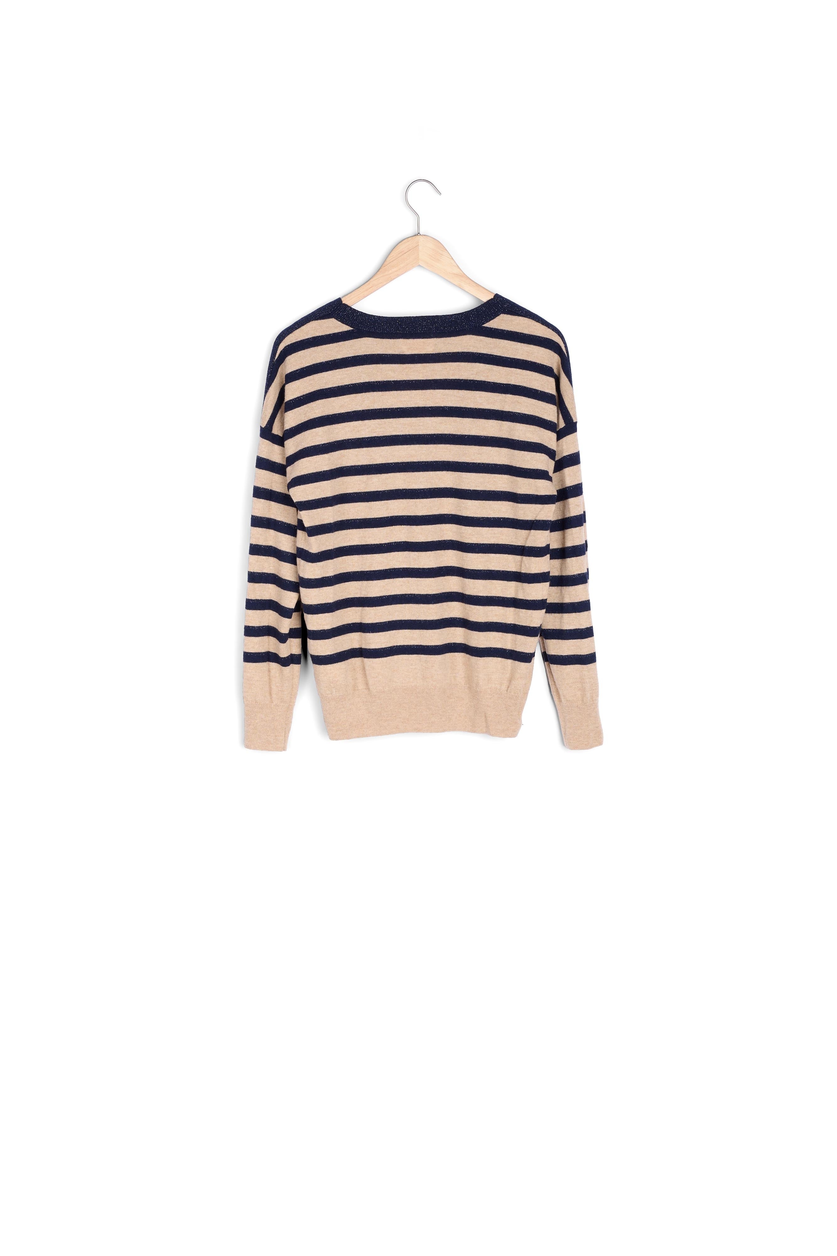 Pull marinière en laine et cachemire recyclé camel Tarah Faume - seconde main